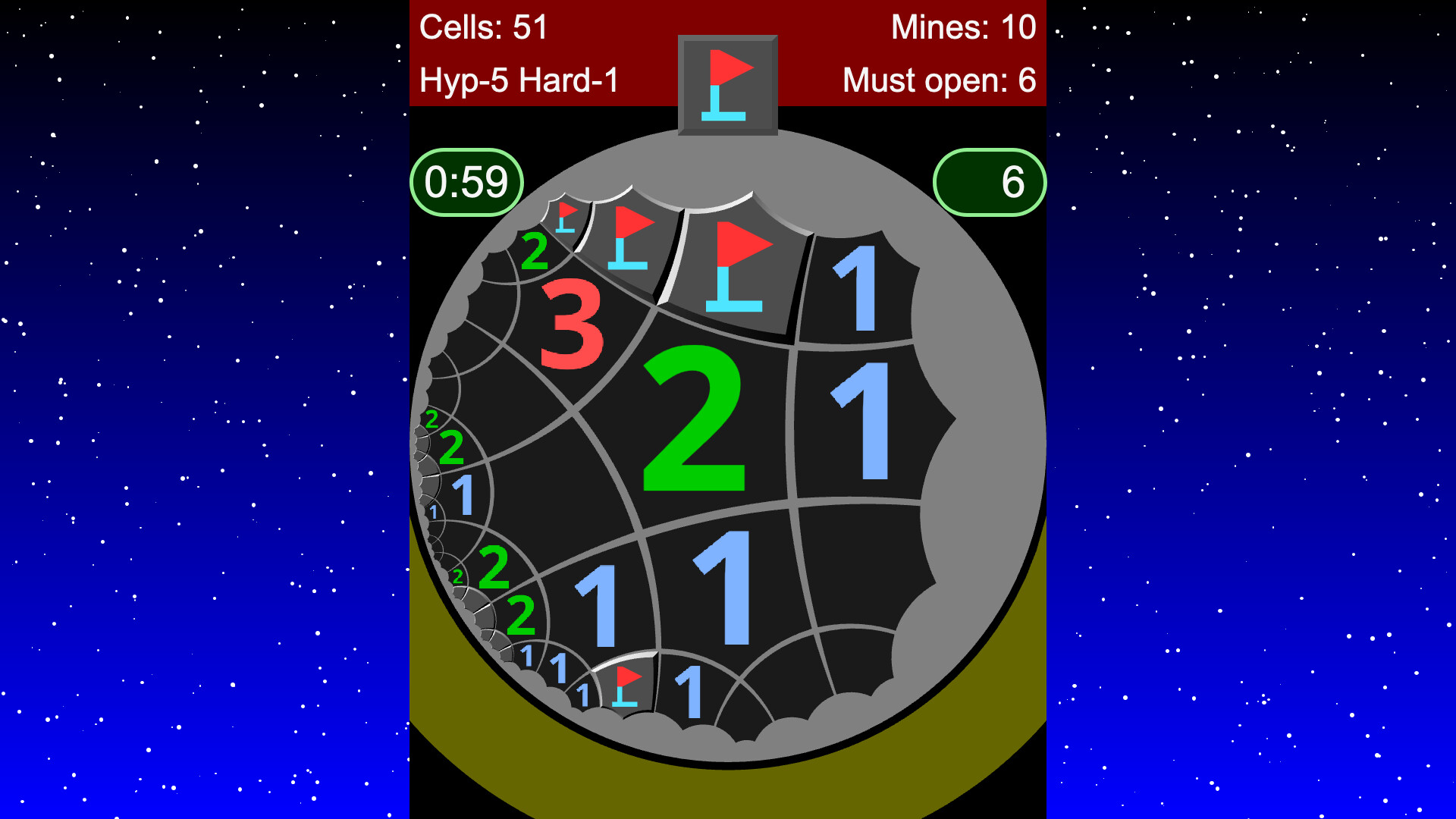 Non-Euclidean Minesweeper screenshot 2