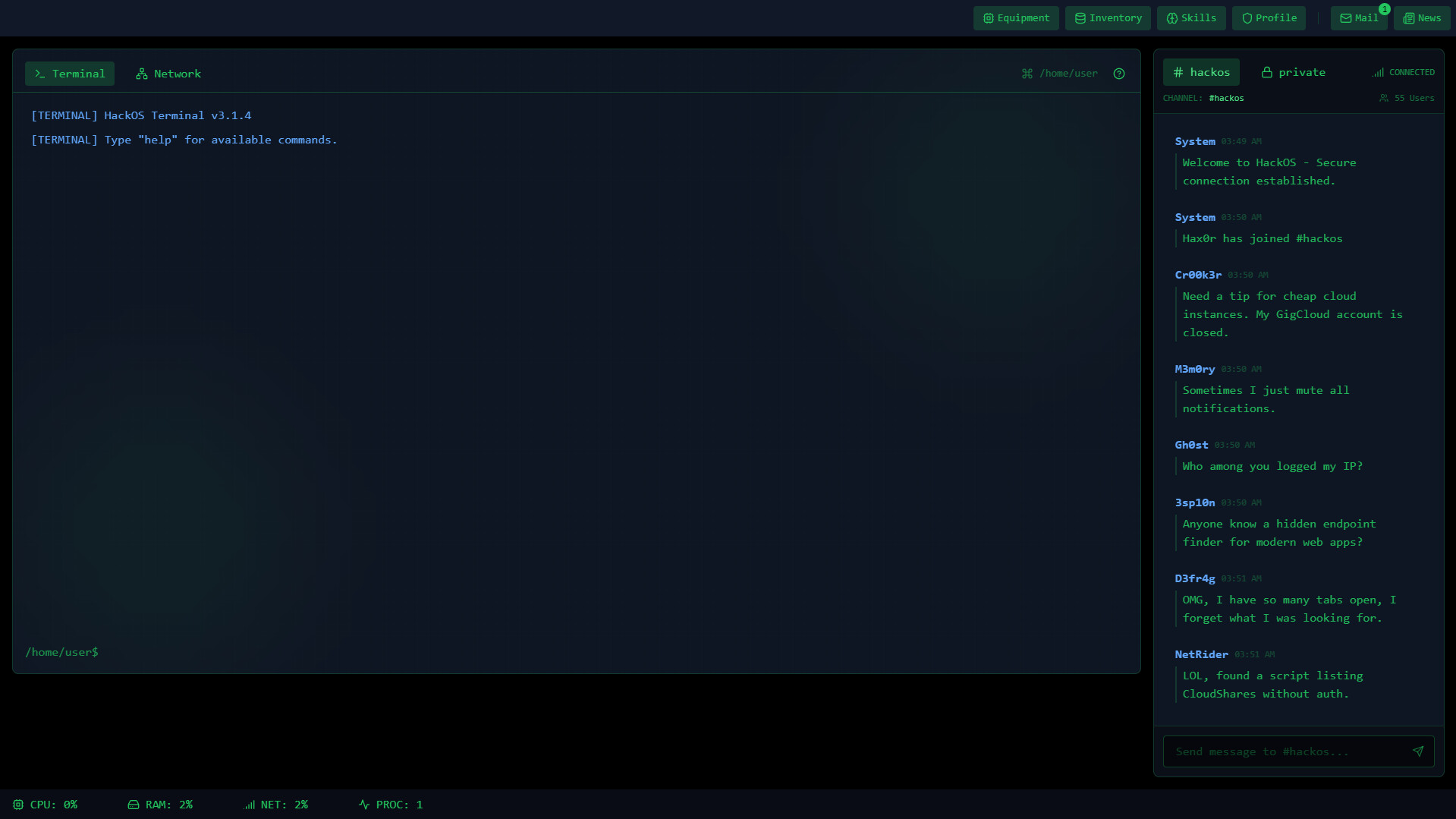 HackOS screenshot 1