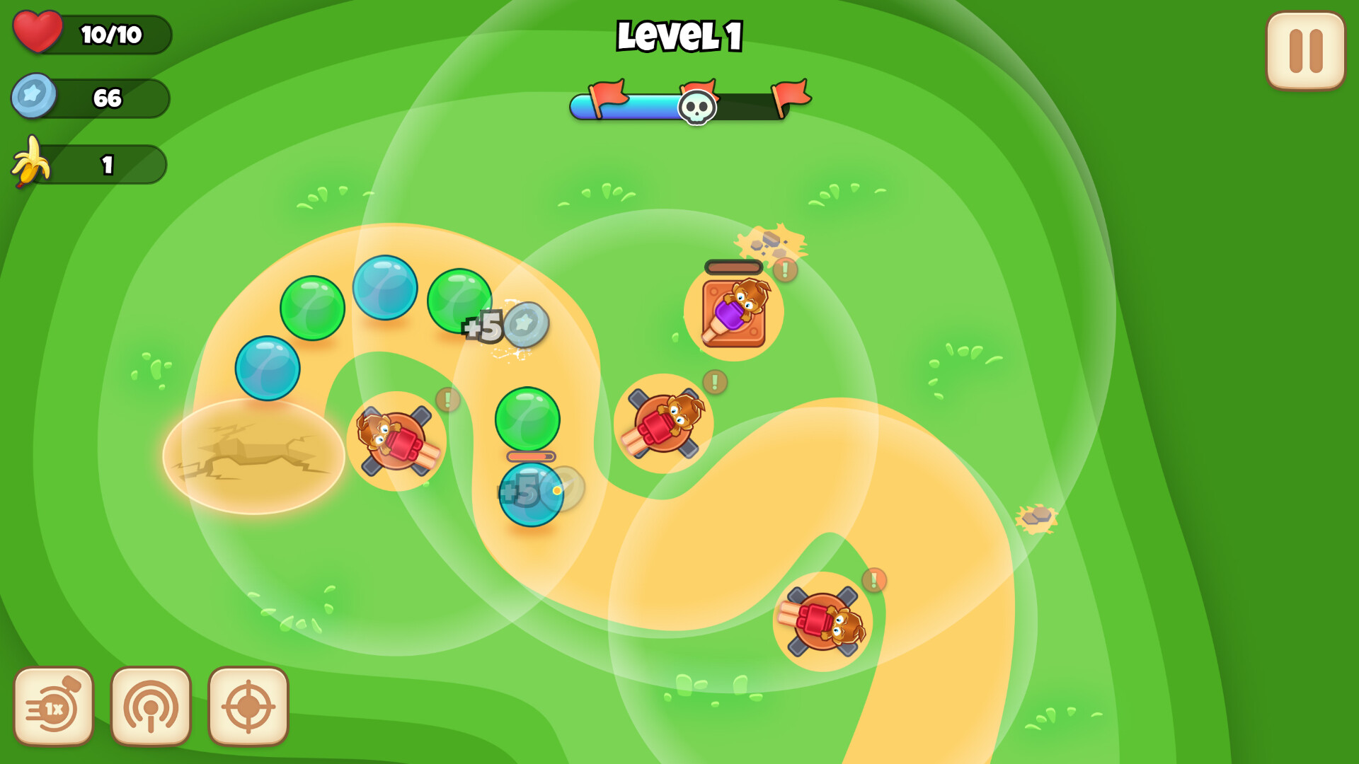 Monkey Bubble Defense screenshot 1