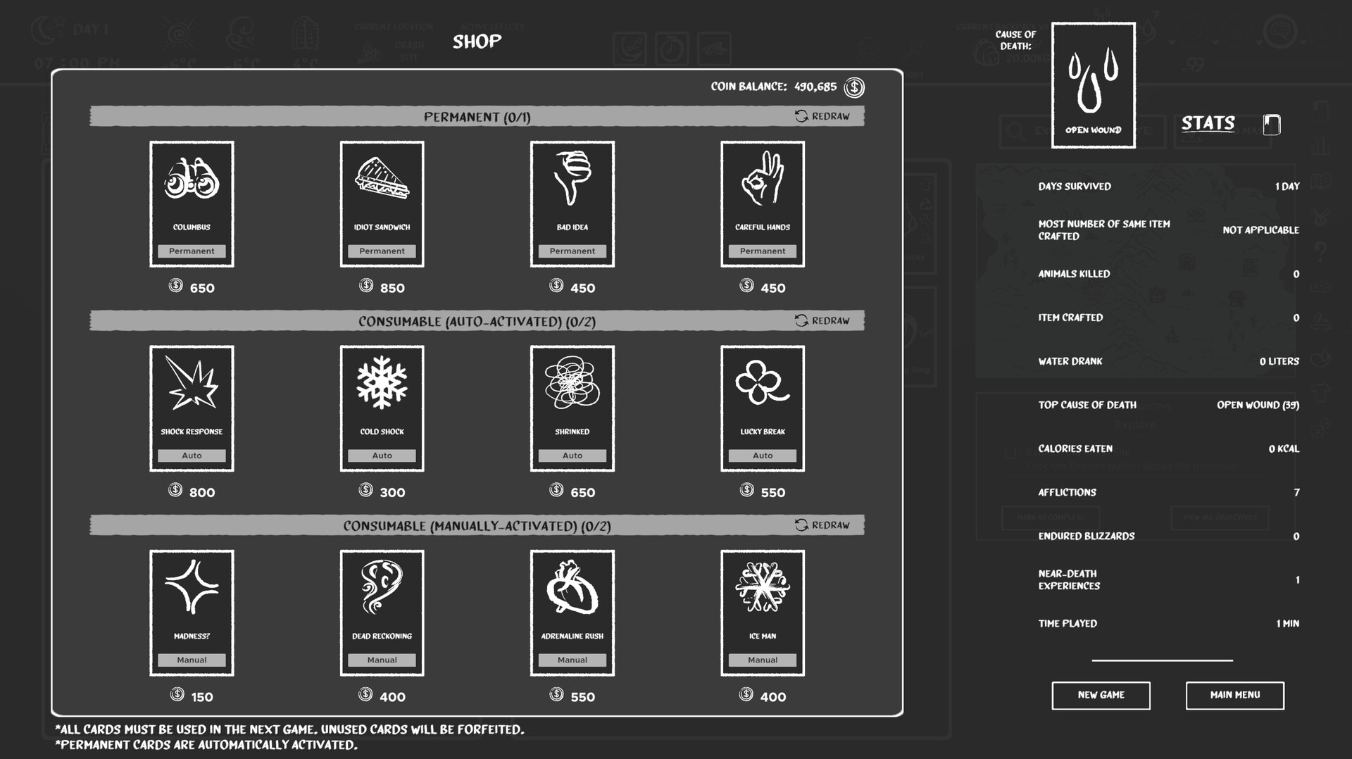 Don't Freeze: A Winter Card Survival screenshot 2