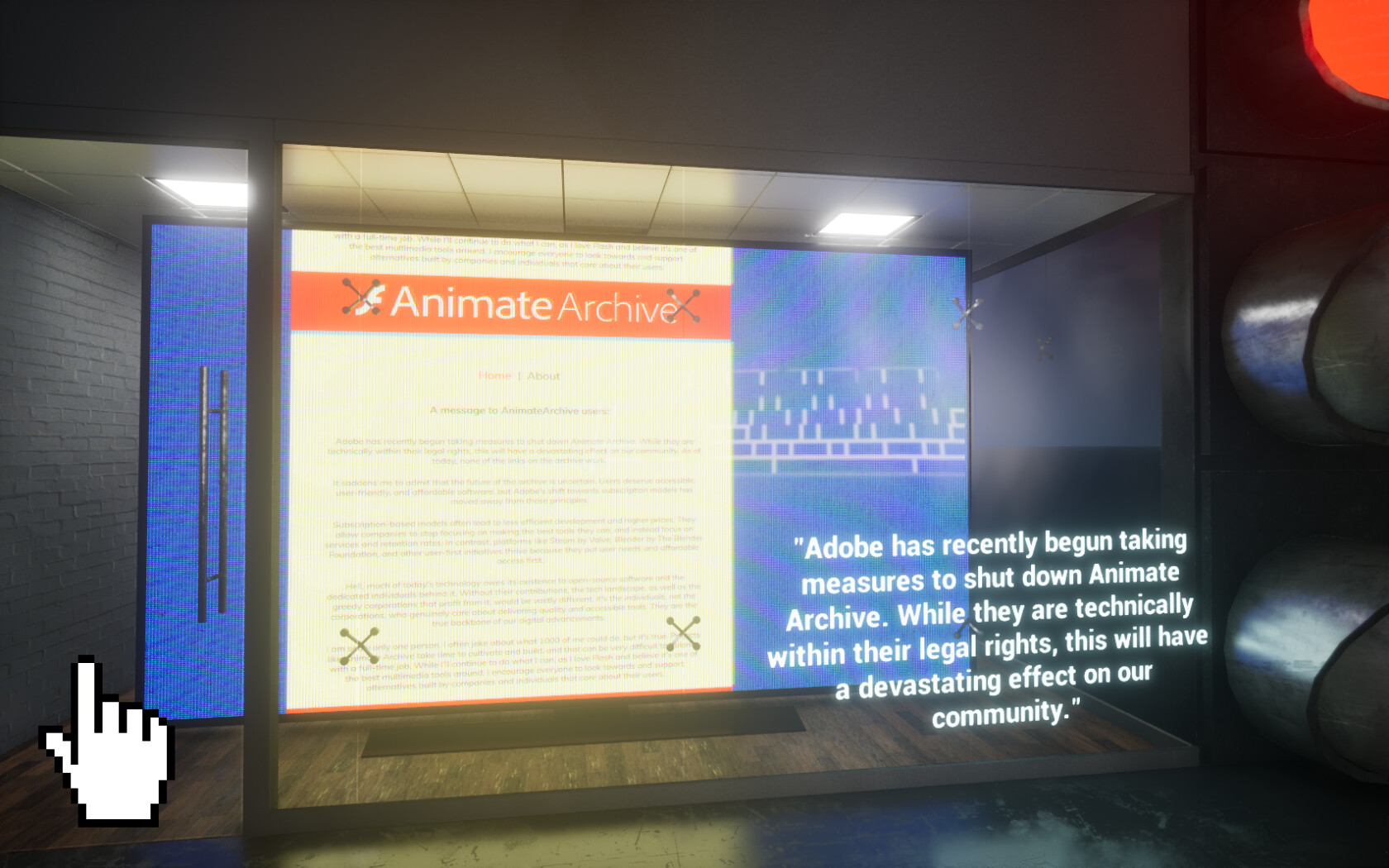 individualism in the dead-internet age: an anti-big tech asset flip shovelware r̶a̶n̶t̶ manifesto screenshot 3