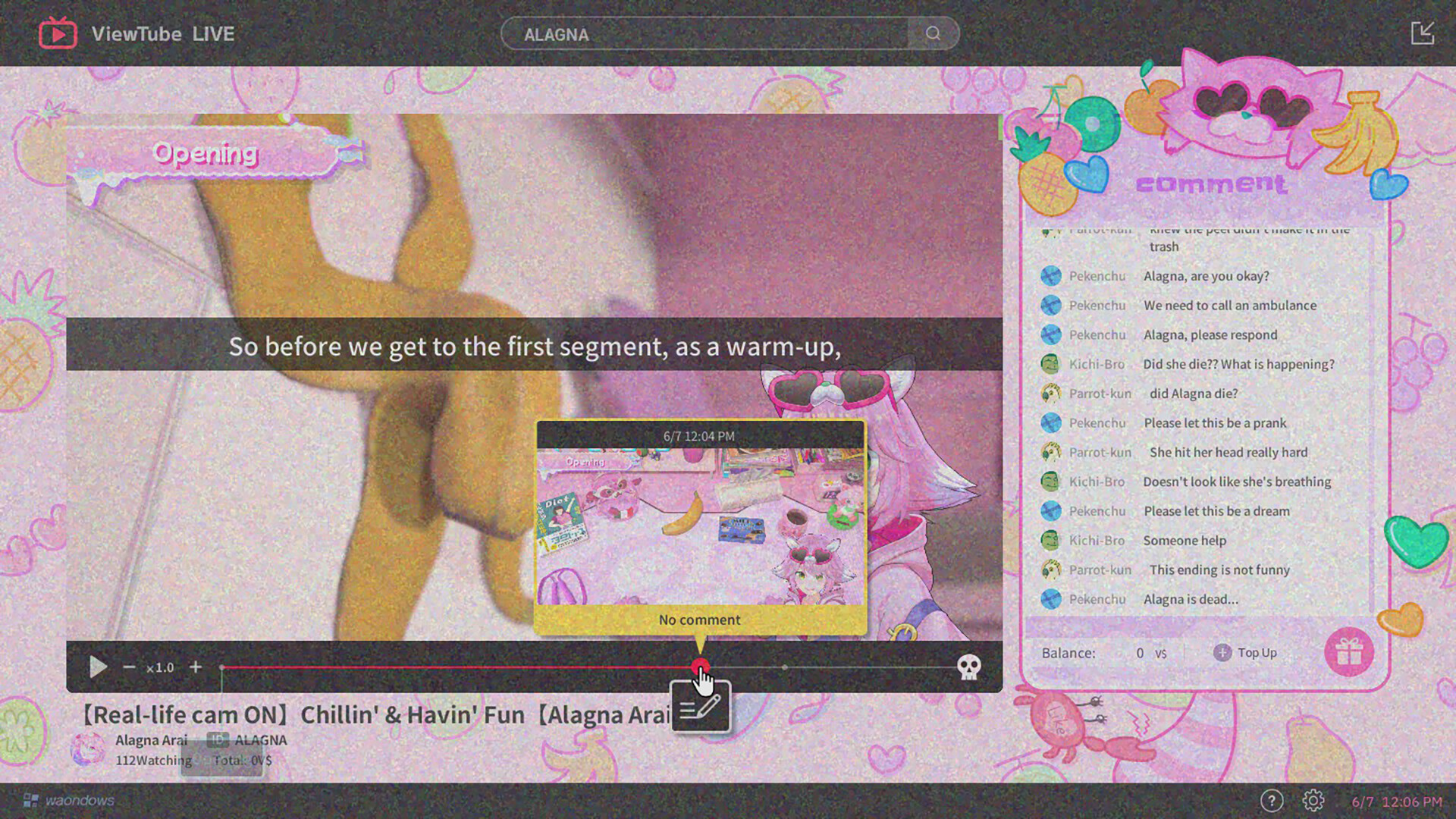 My Fav Chill Streamer Dies a Million Times｜ゆるゆる生配信する推しは100万回死ぬ screenshot 3