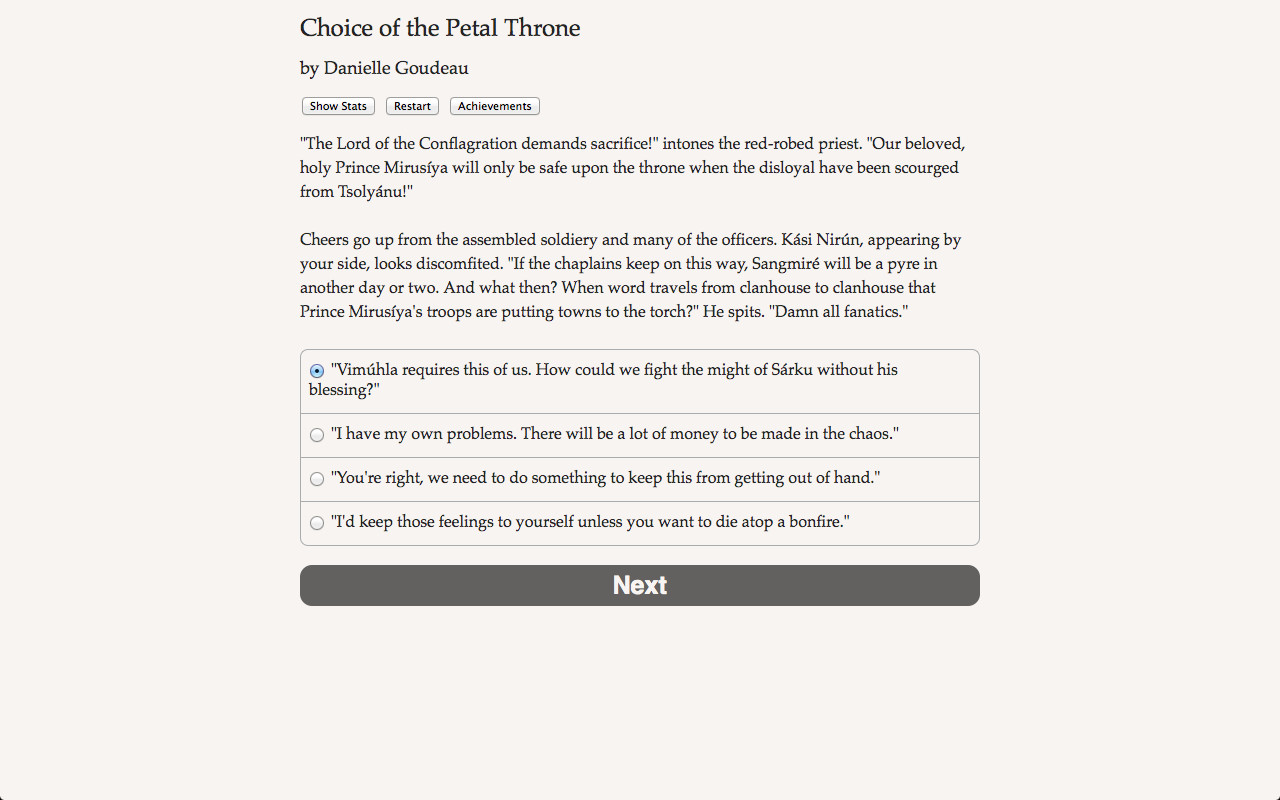 Choice of the Petal Throne screenshot 1