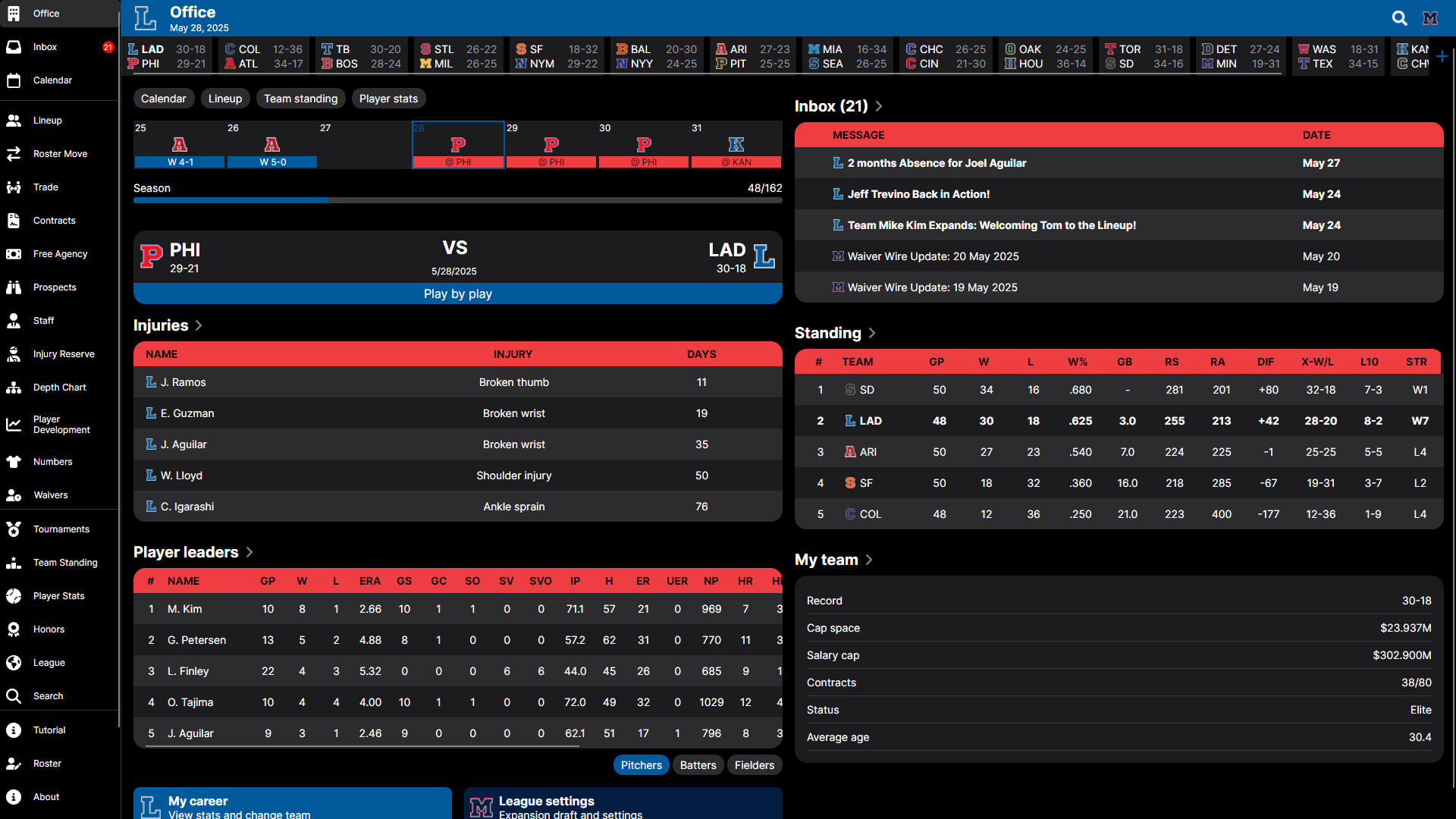 Baseball Legacy Manager 25 screenshot 1