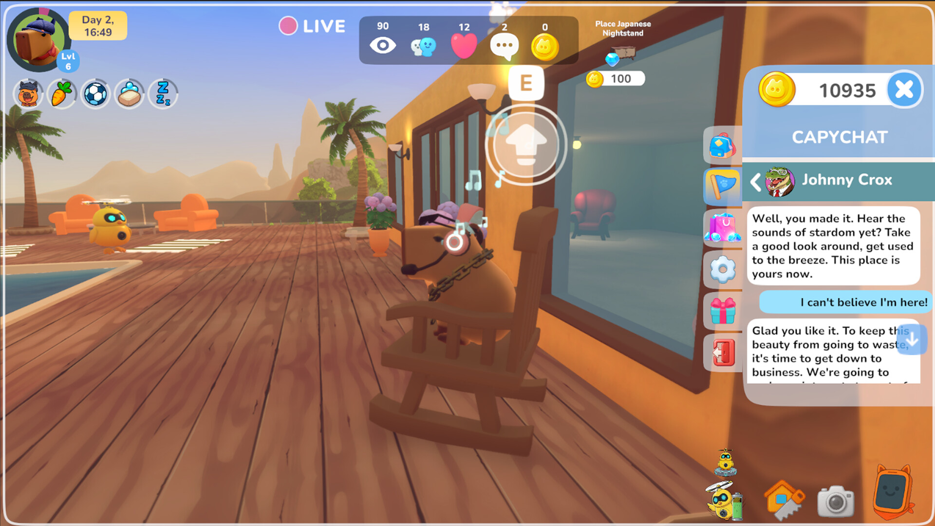 Capy Stream: Rise to Fame screenshot 1