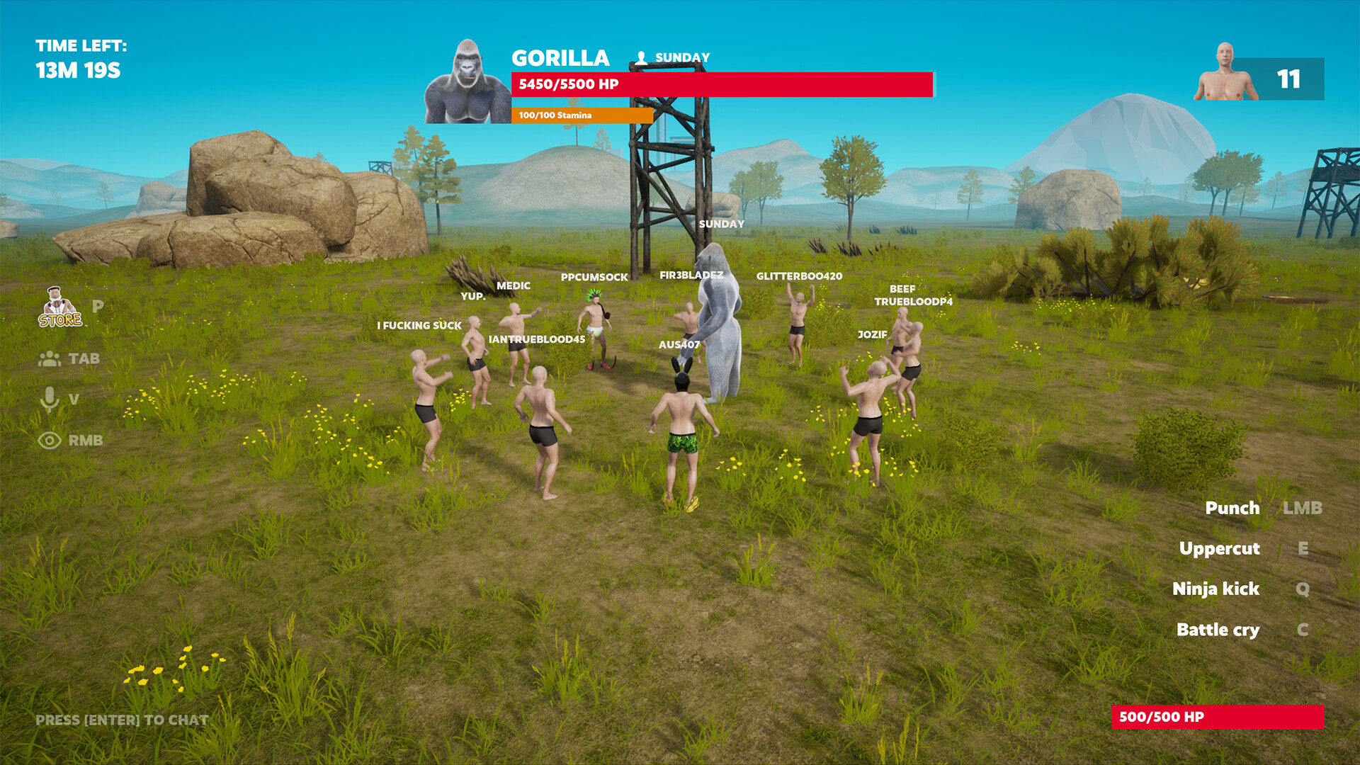 100 Men vs 1 Gorilla screenshot 1