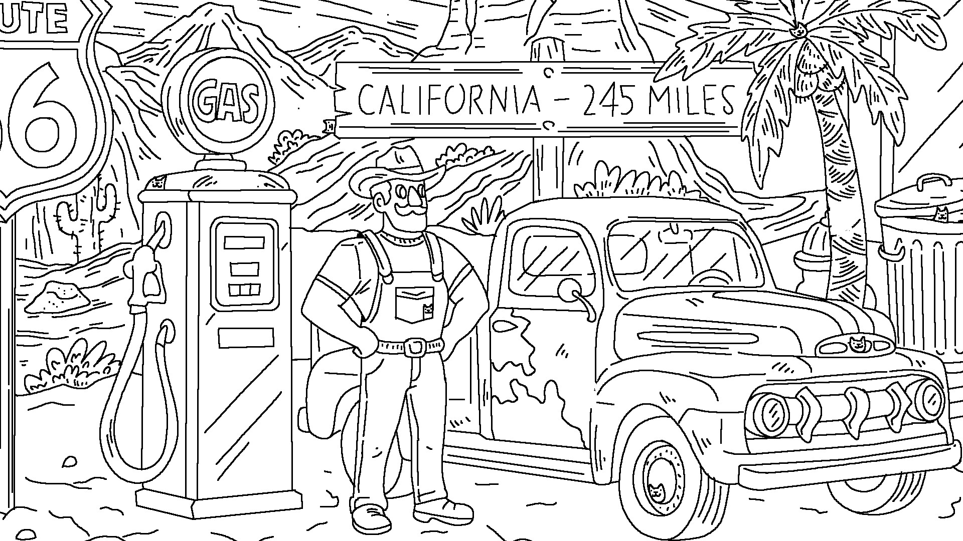 100 Cats Lost In USA Find & Color screenshot 7
