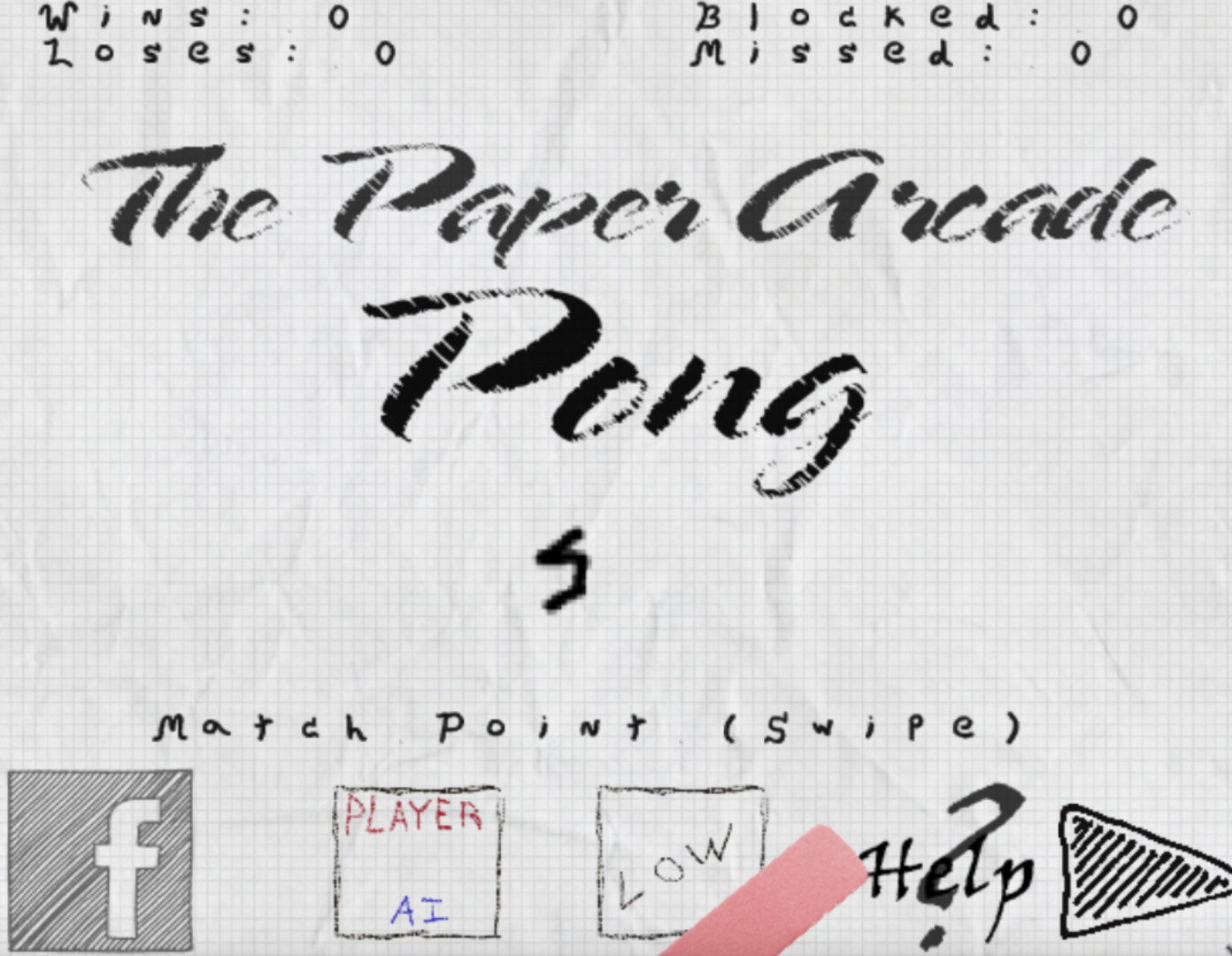 The Paper Arcade: Pong screenshot 1