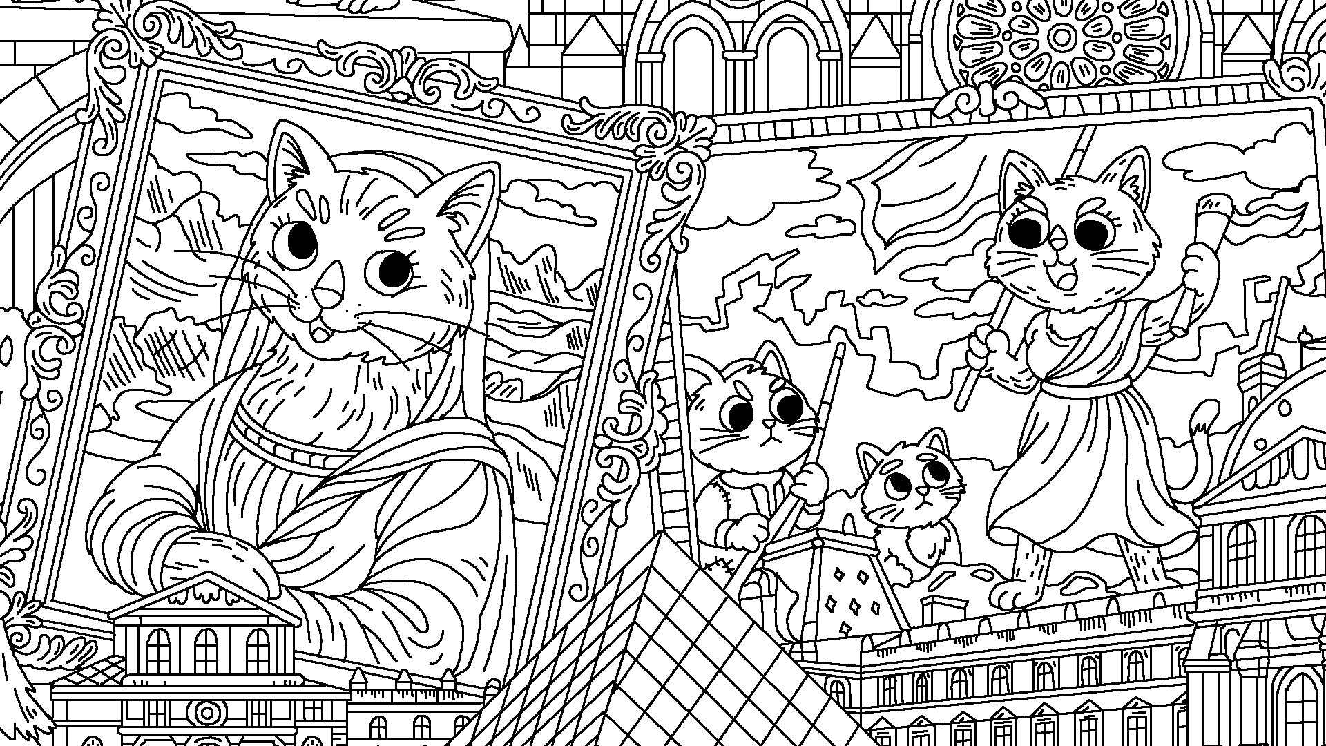 100 Cats Lost In World Find & Color screenshot 7