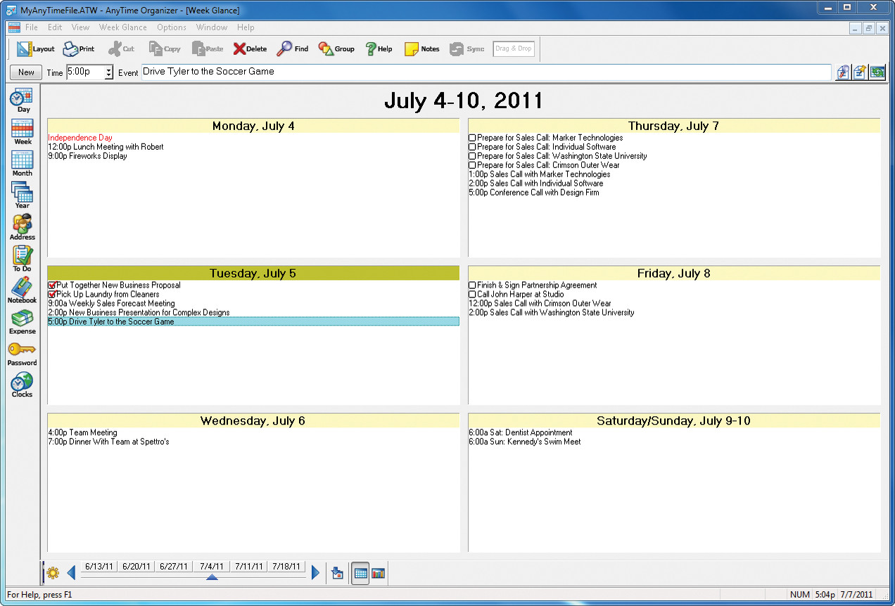 AnyTime® Organizer Deluxe 15 screenshot 2