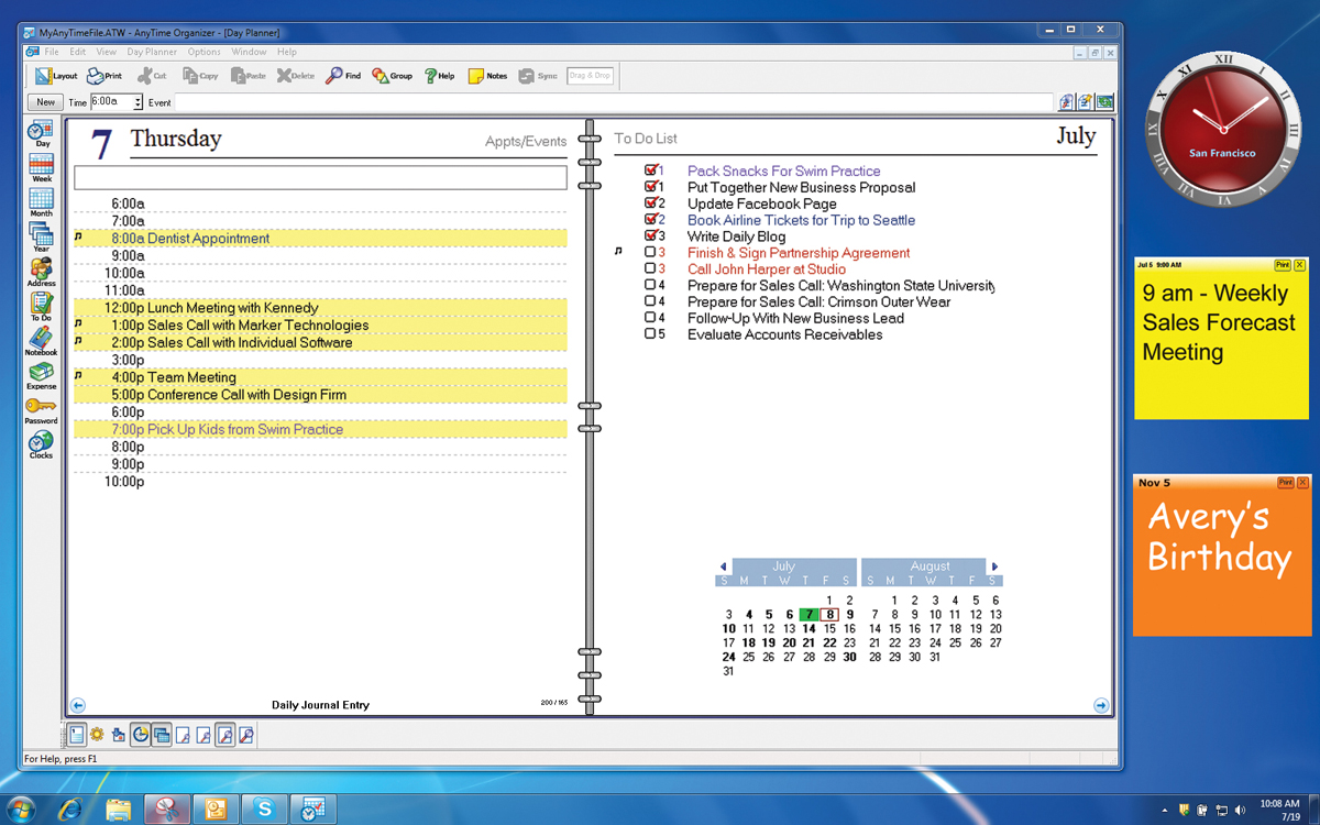 AnyTime® Organizer Deluxe 15 screenshot 1