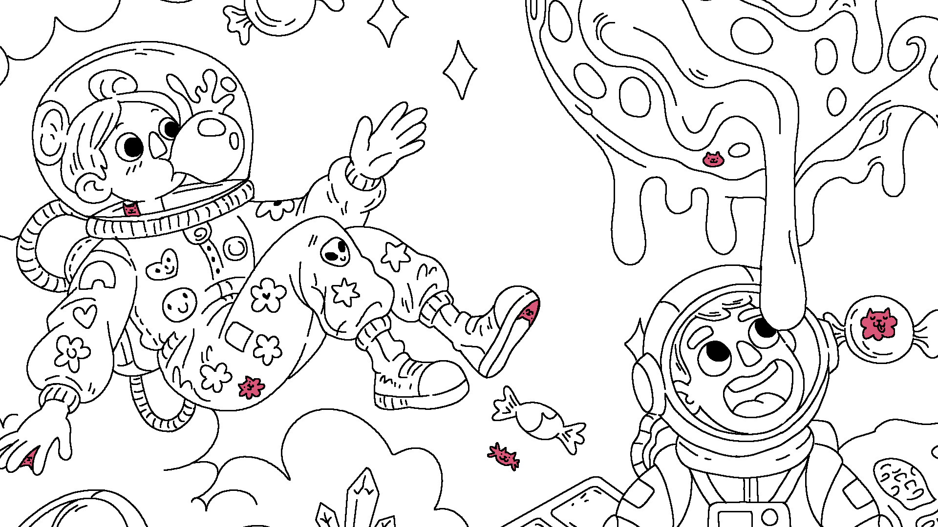 100 Cats Lost In Space Find & Color screenshot 2