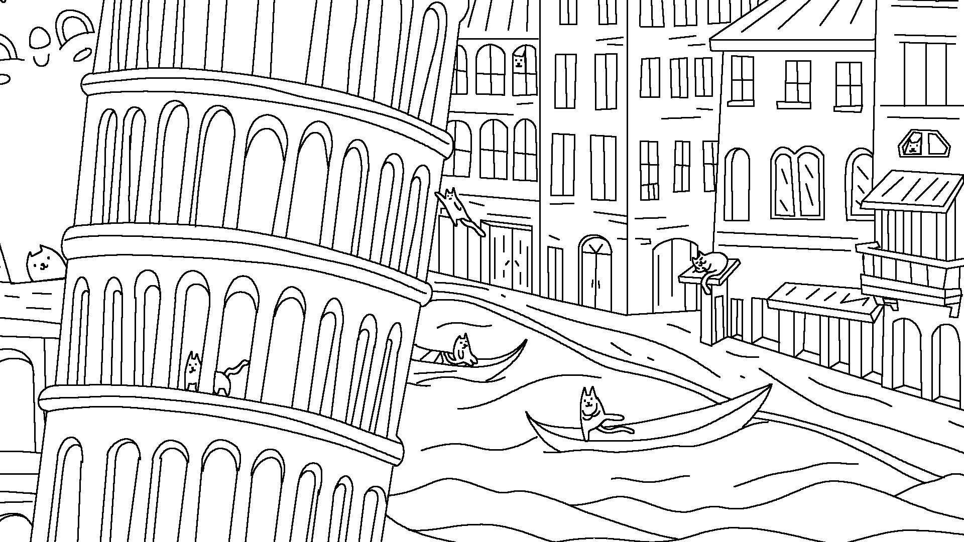 100 Cats Lost in Italy Find & Color screenshot 4