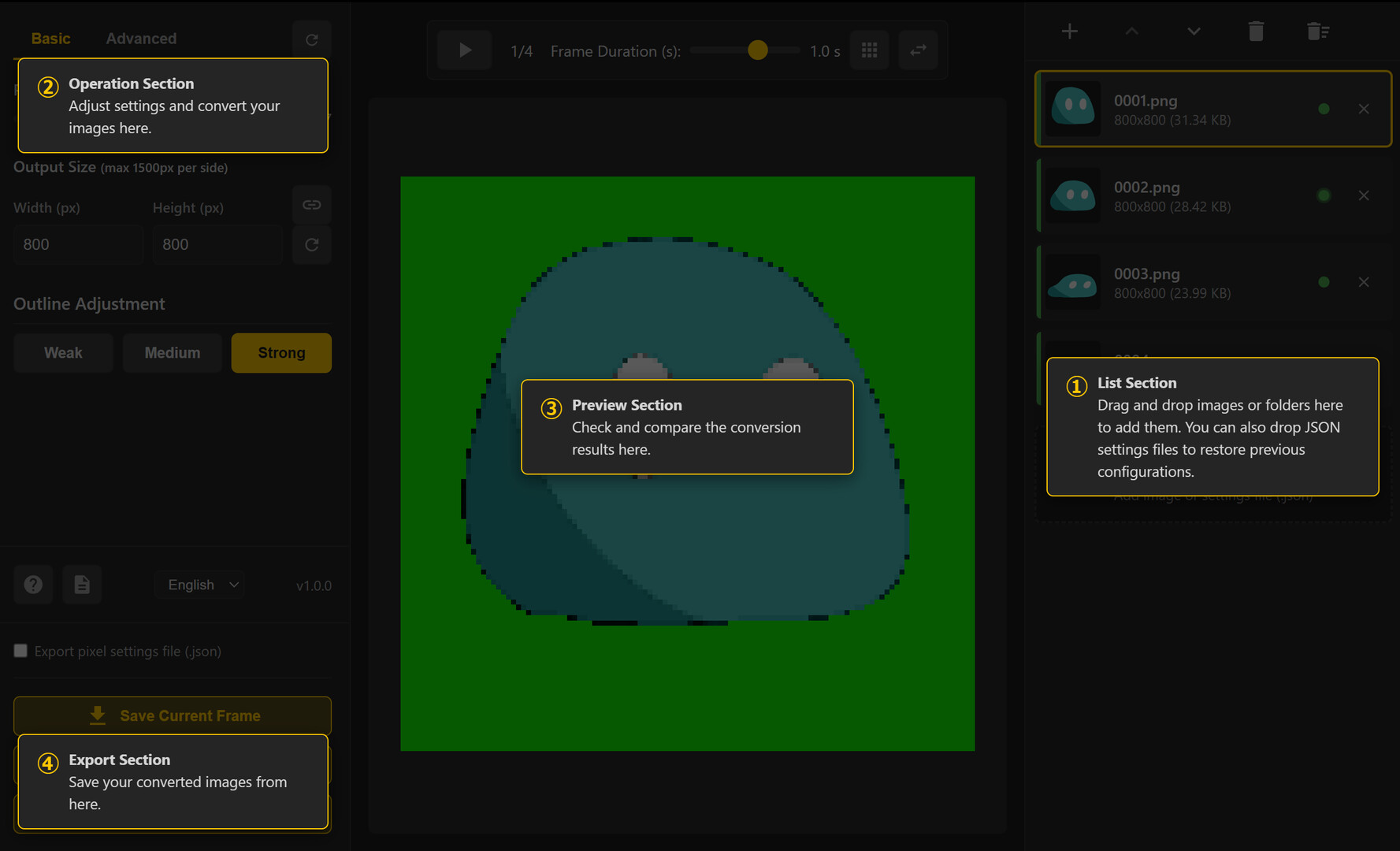 AnimSprite Pixelizer - Convert Hand-drawn Animations to Pixel Art screenshot 4