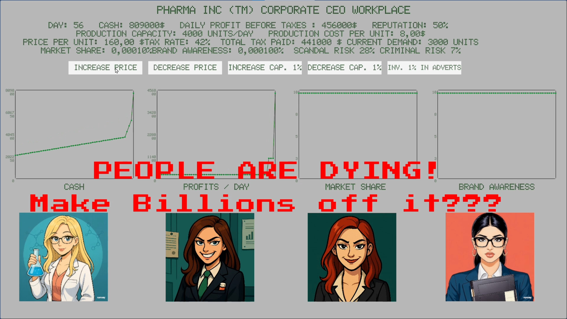 PHARMA INC SIMULATOR - Ethics not included. screenshot 2