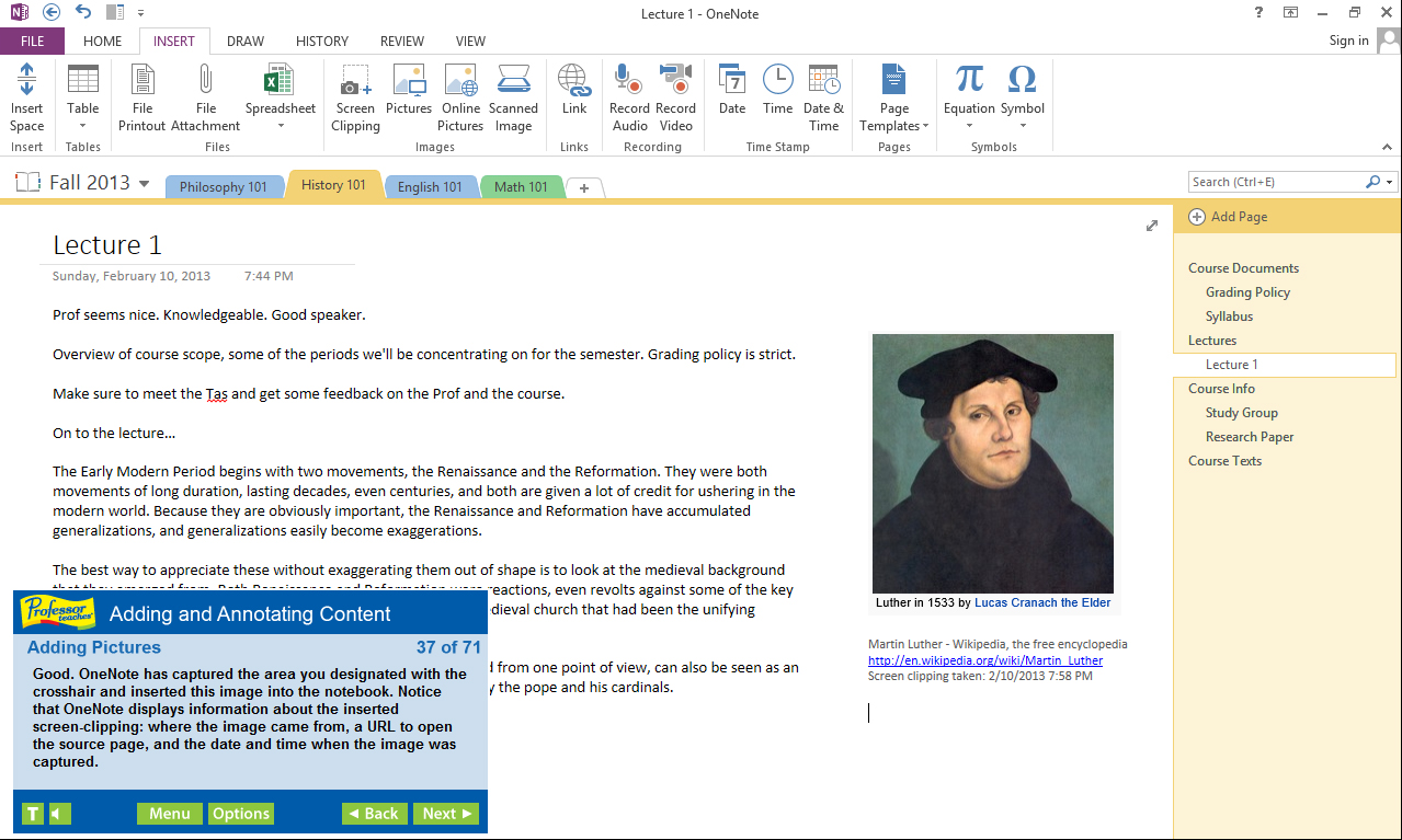 Professor Teaches® OneNote 2013 & 365 screenshot 7