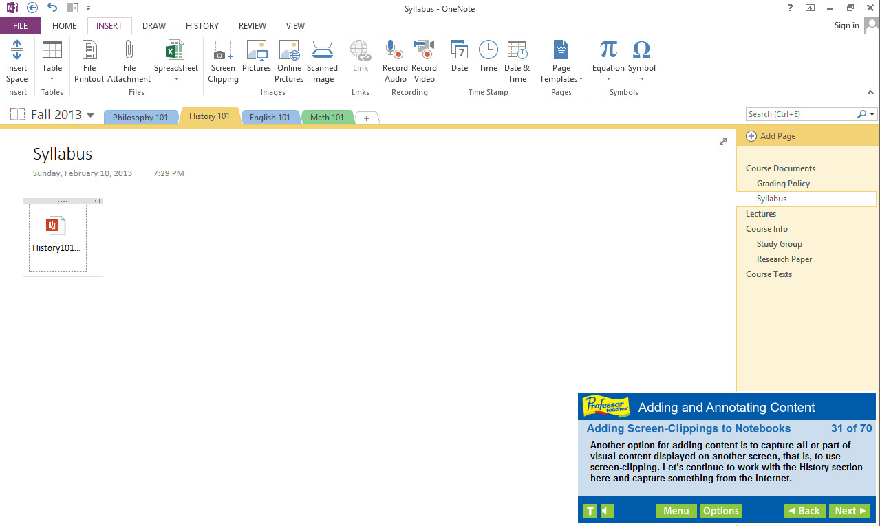 Professor Teaches® OneNote 2013 & 365 screenshot 4