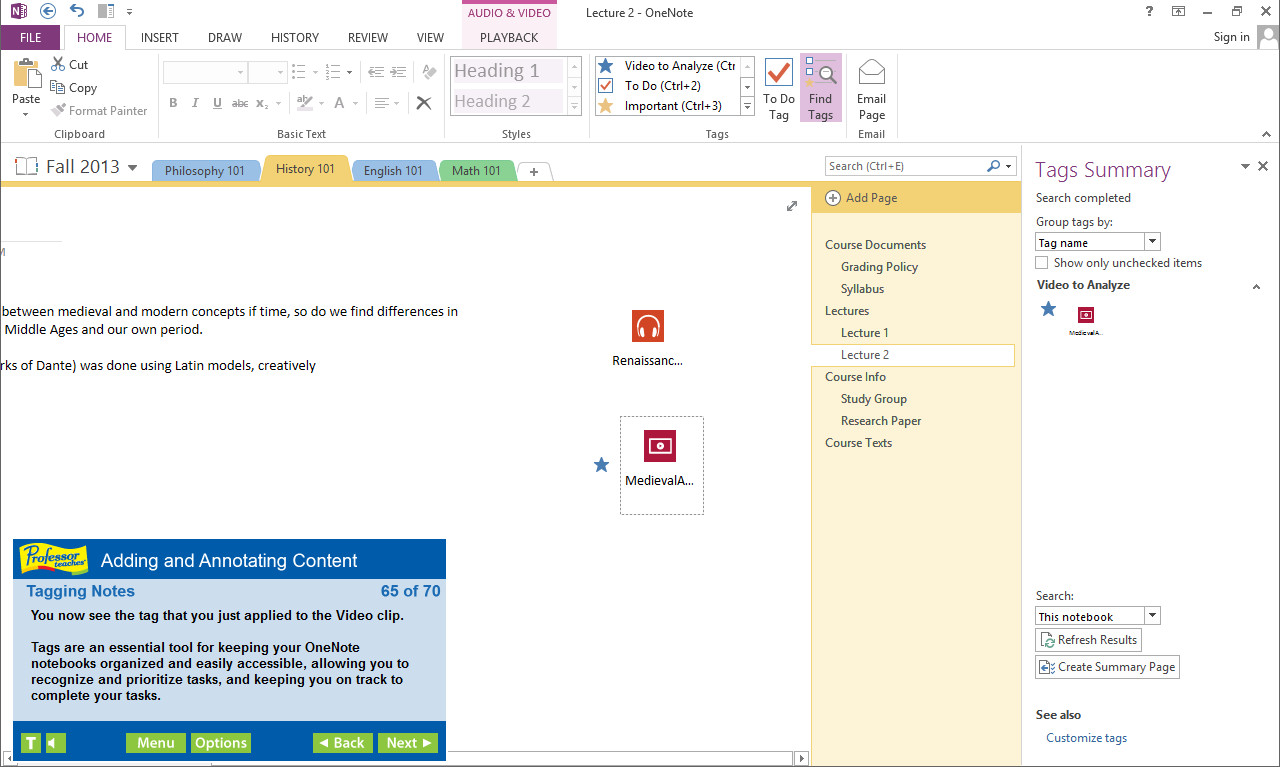 Professor Teaches® OneNote 2013 & 365 screenshot 6