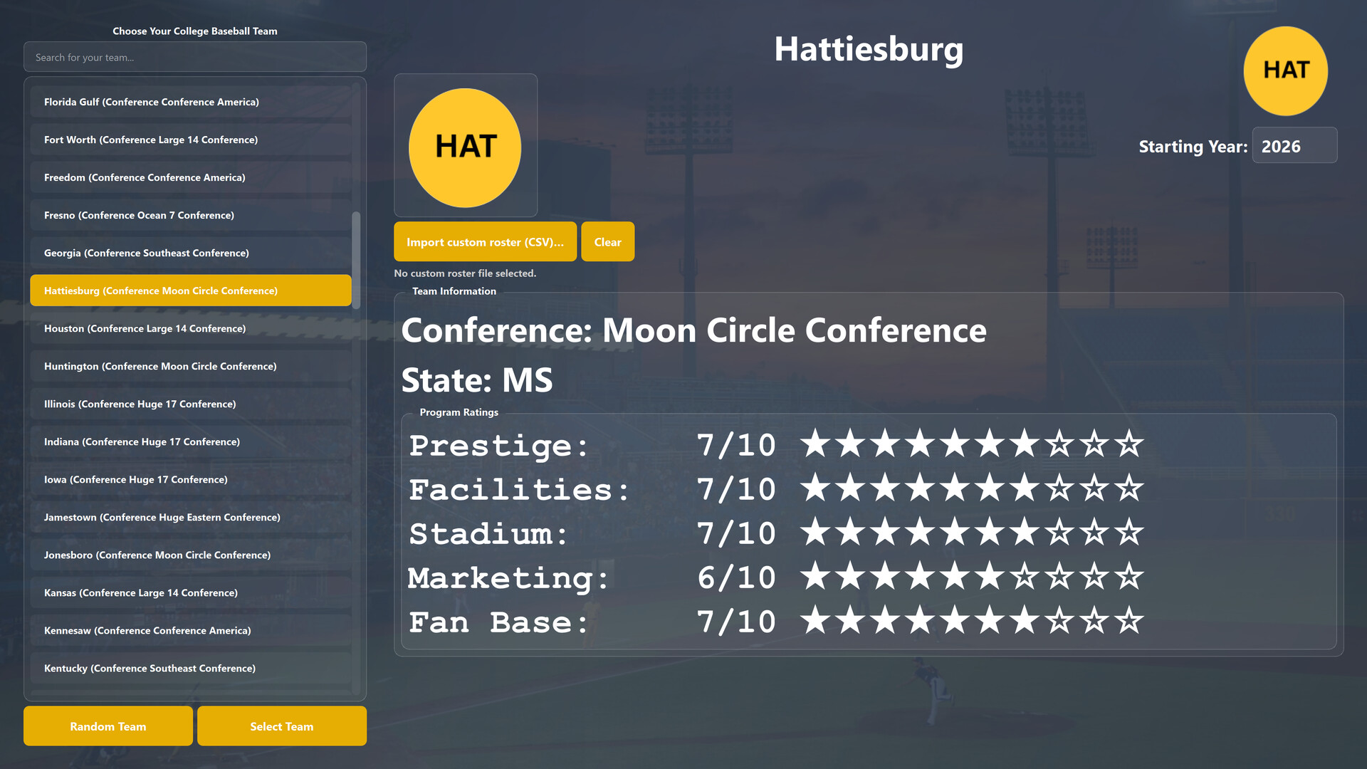 College Baseball: Dynasty Builder screenshot 4