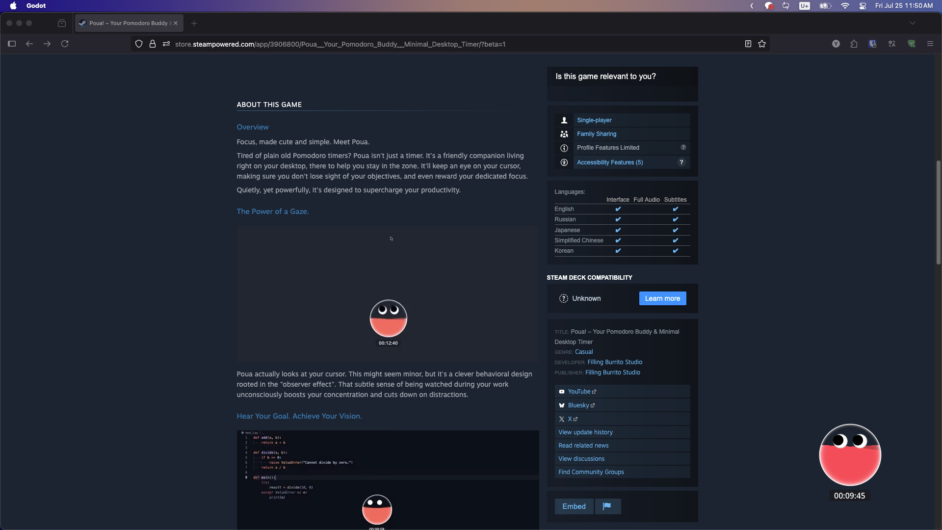 Poua! – Your Pomodoro Buddy & Minimal Desktop Timer screenshot 6