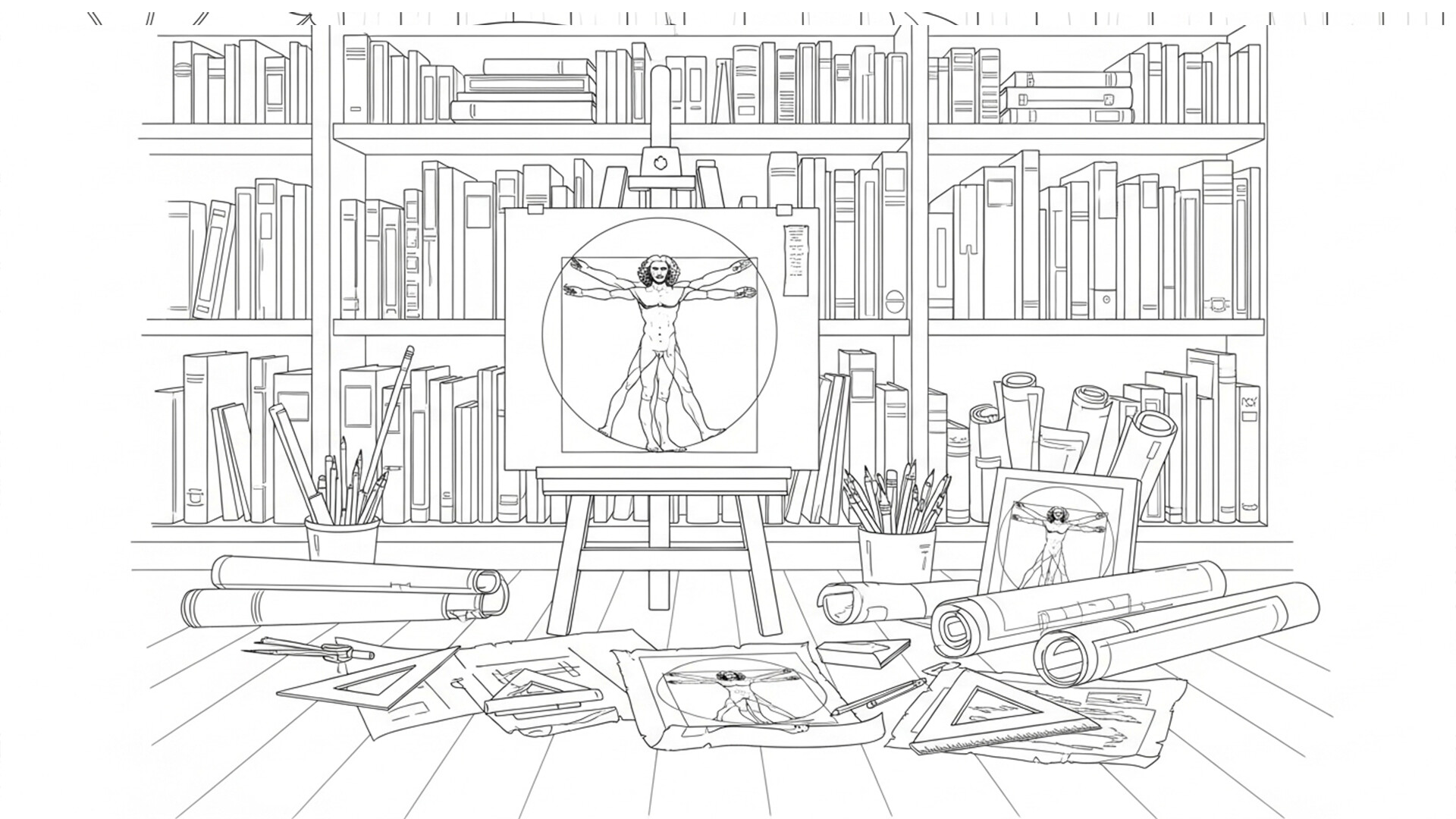 100 Cats Lost in Da Vinci Find & Color screenshot 1
