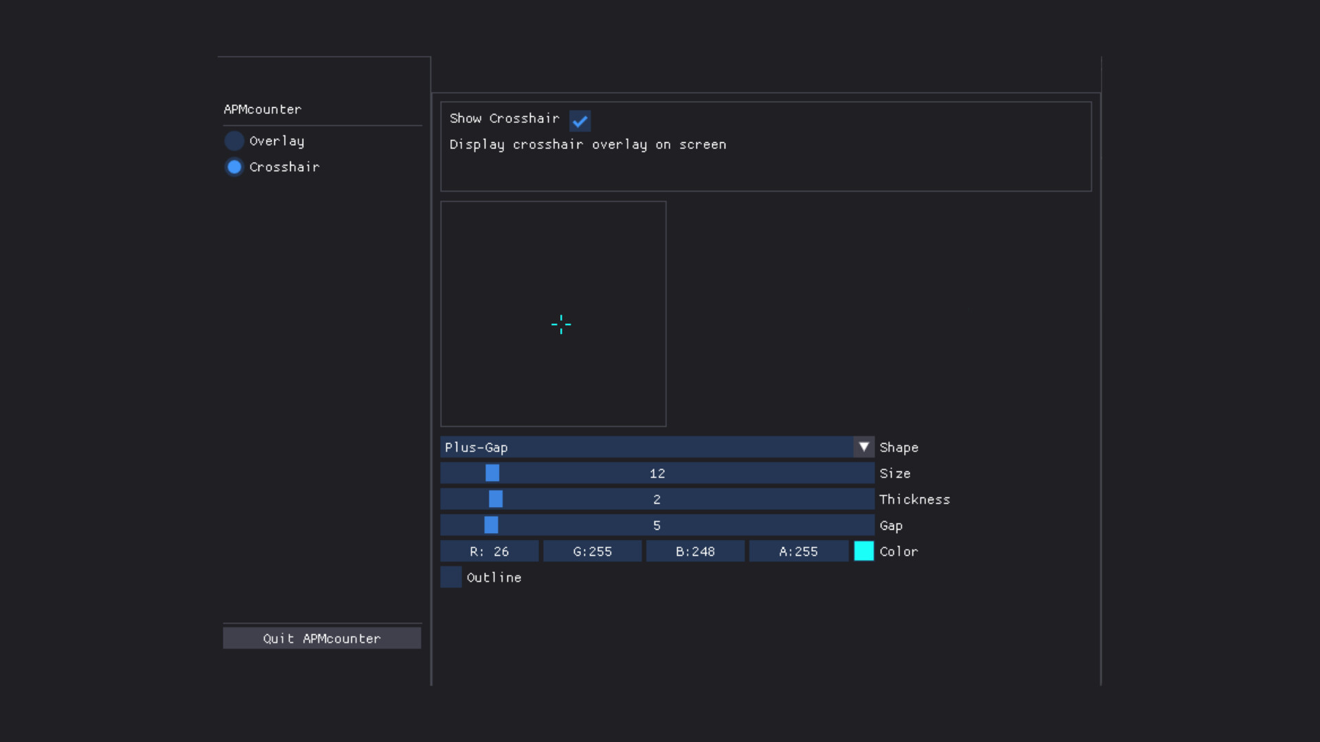 APMcounter - Crosshair & Input overlay screenshot 5