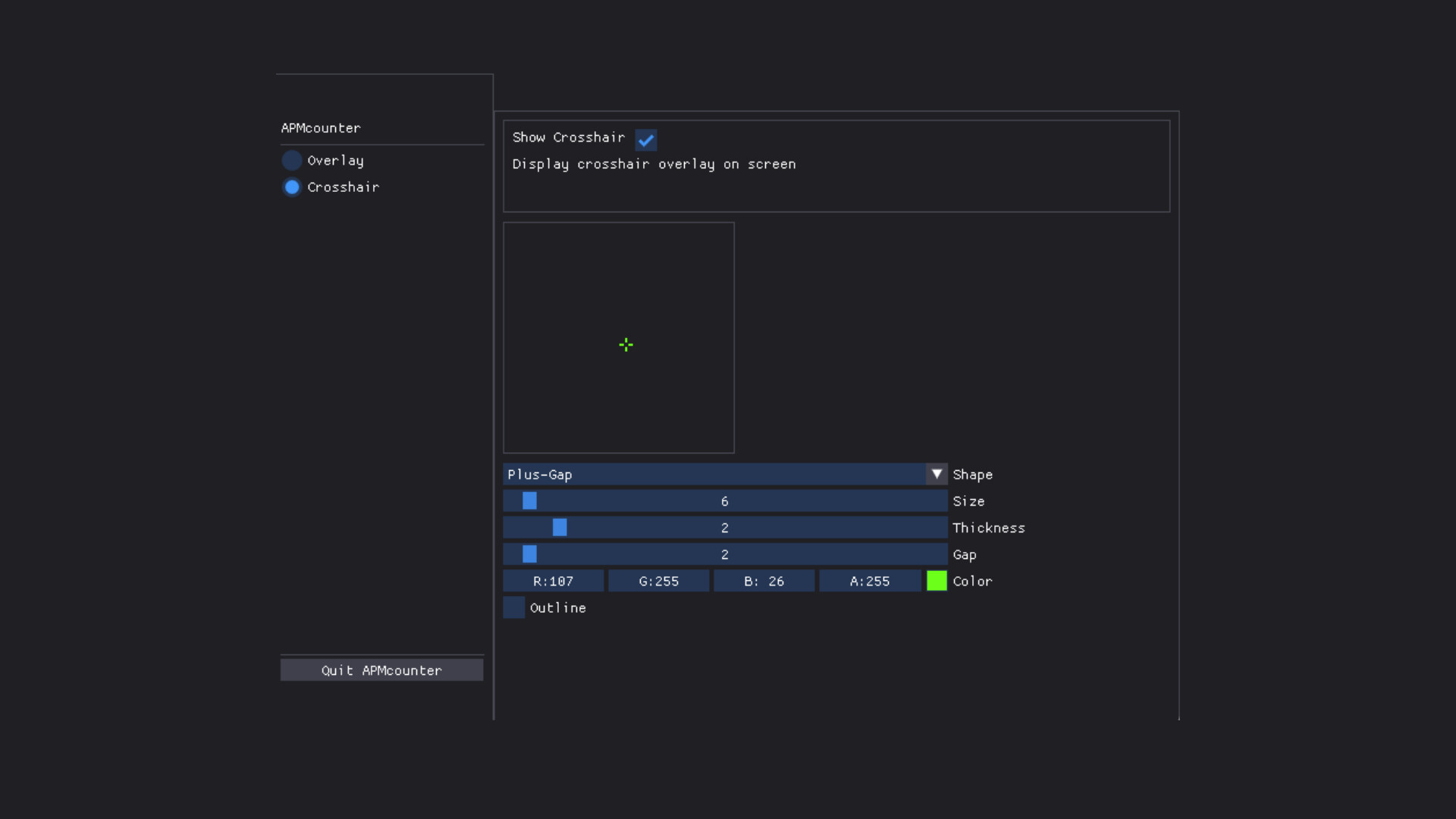 APMcounter - Crosshair & Input overlay screenshot 4