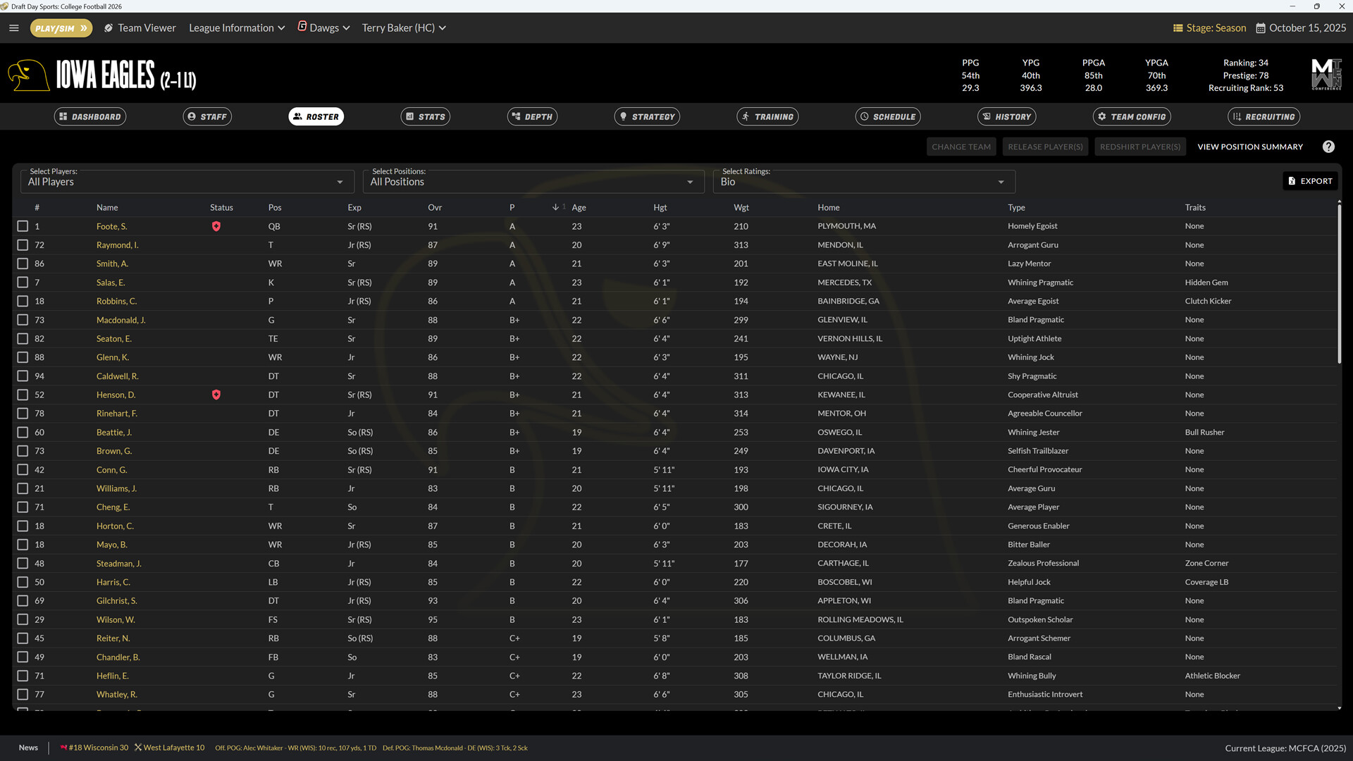 Draft Day Sports: College Football 2026 screenshot 9