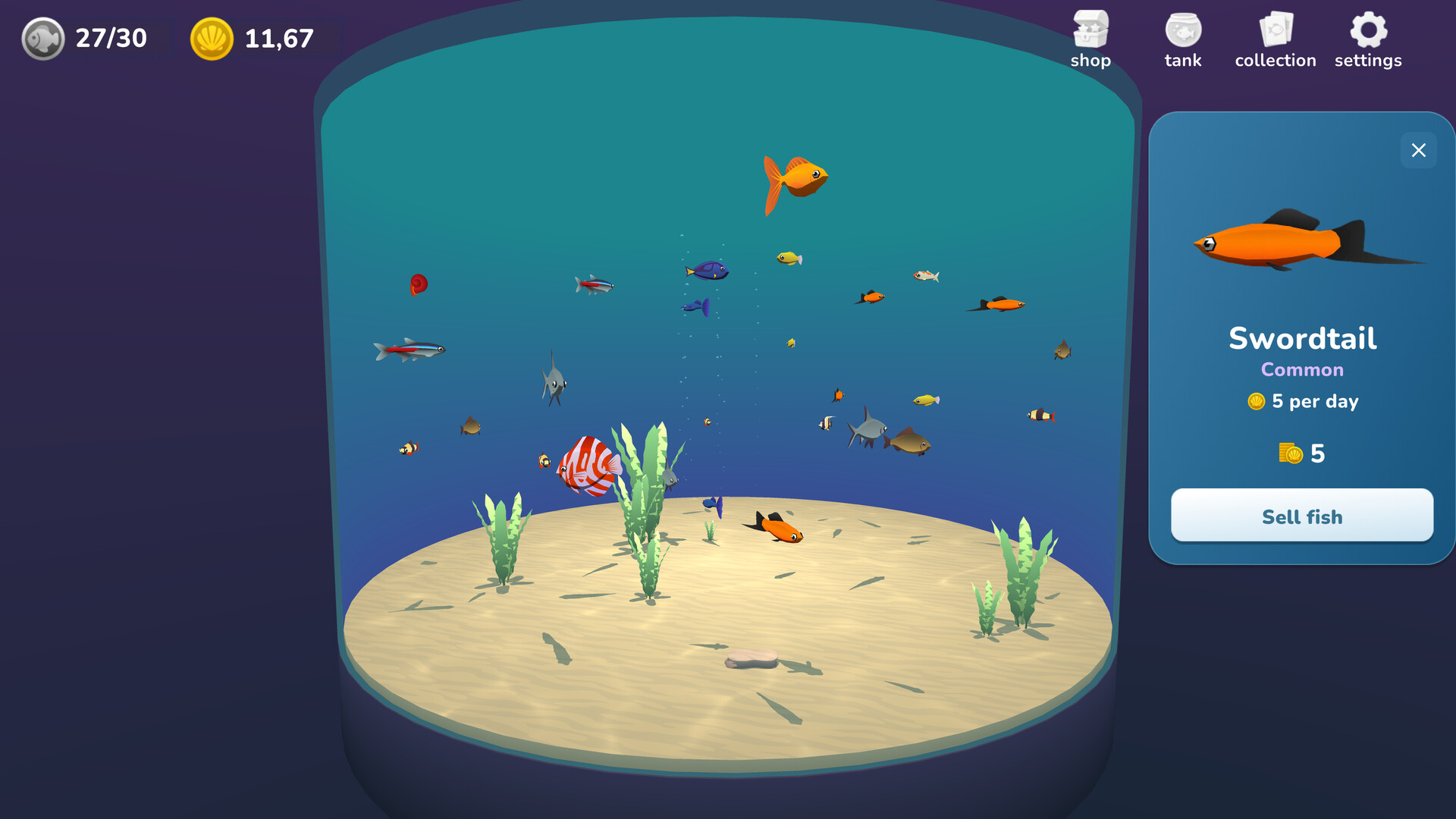Just Fish: Idle Aquarium screenshot 1