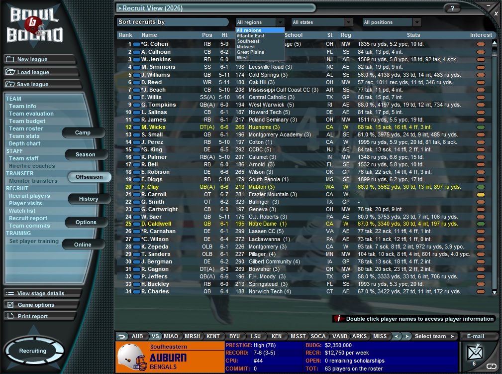 Bowl Bound College Football screenshot 6