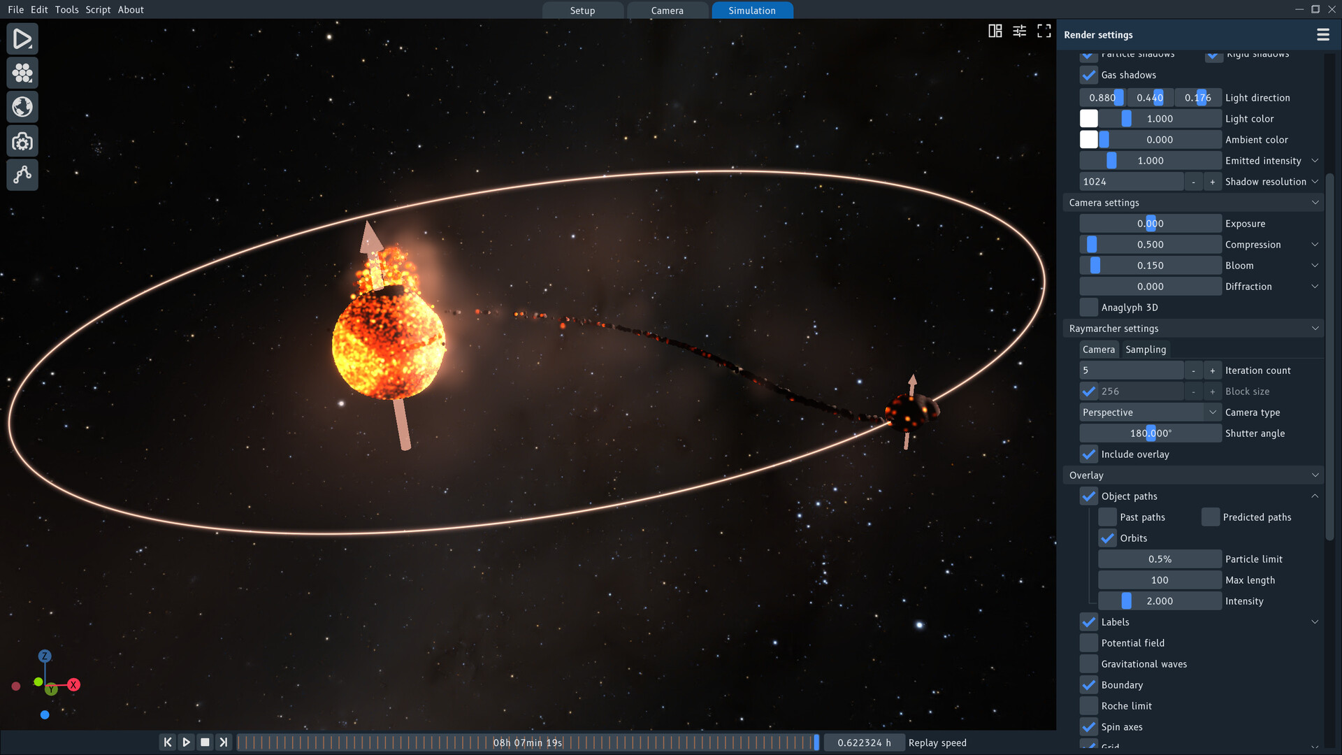 SpaceSim - Astrophysical Simulation Software screenshot 1