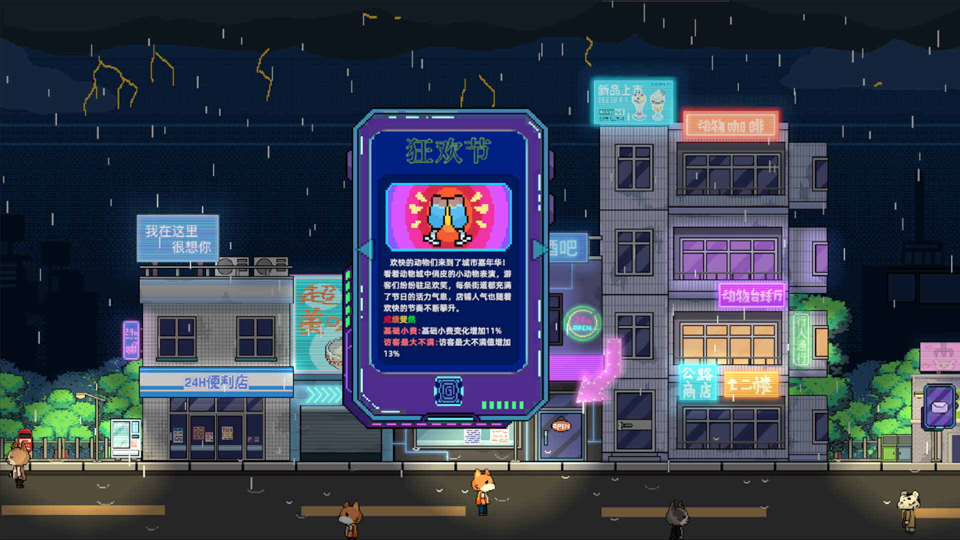 动物霓虹街：酒吧 screenshot 2