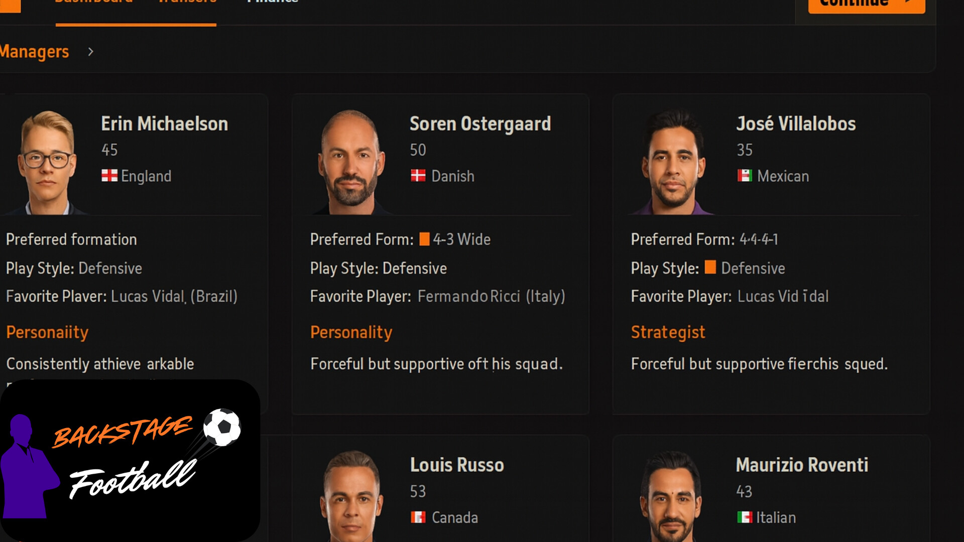 Backstage Football screenshot 1