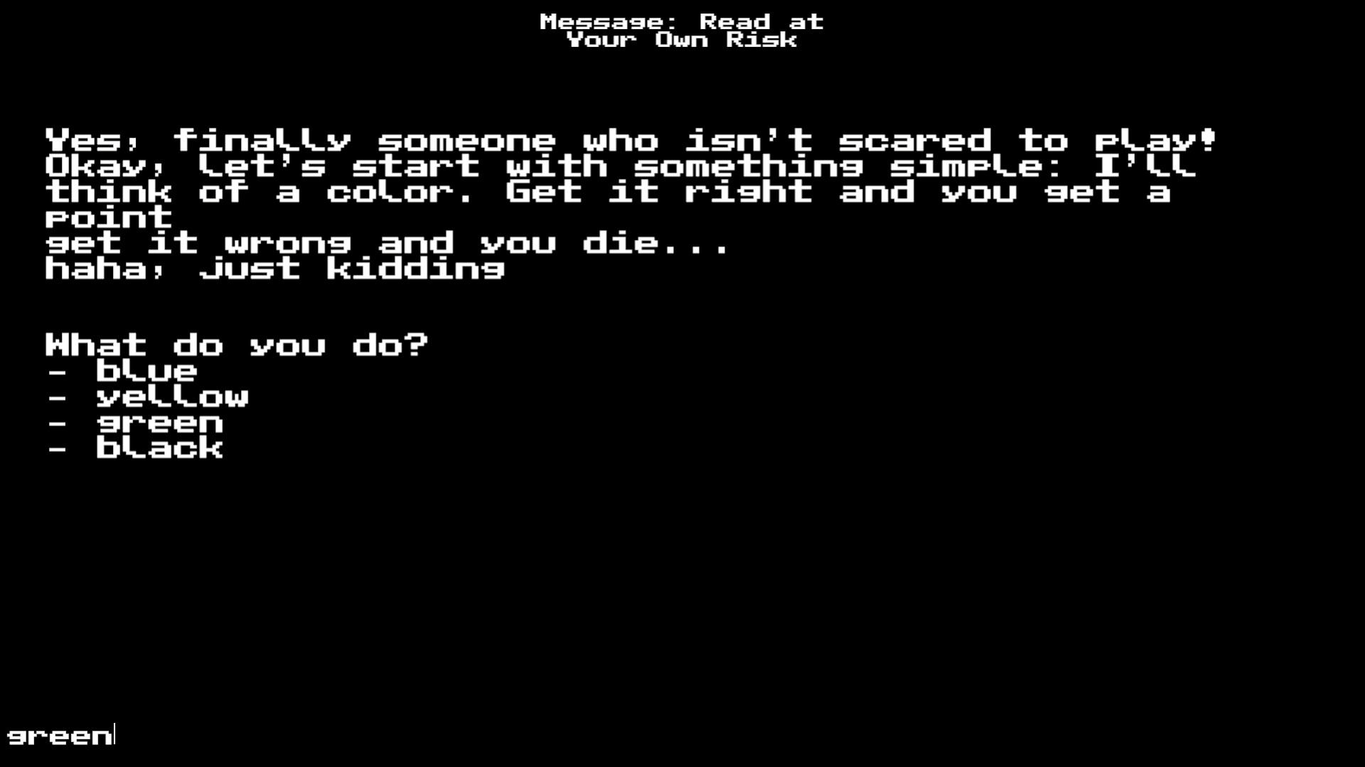 Message: Read at Your Own Risk screenshot 1