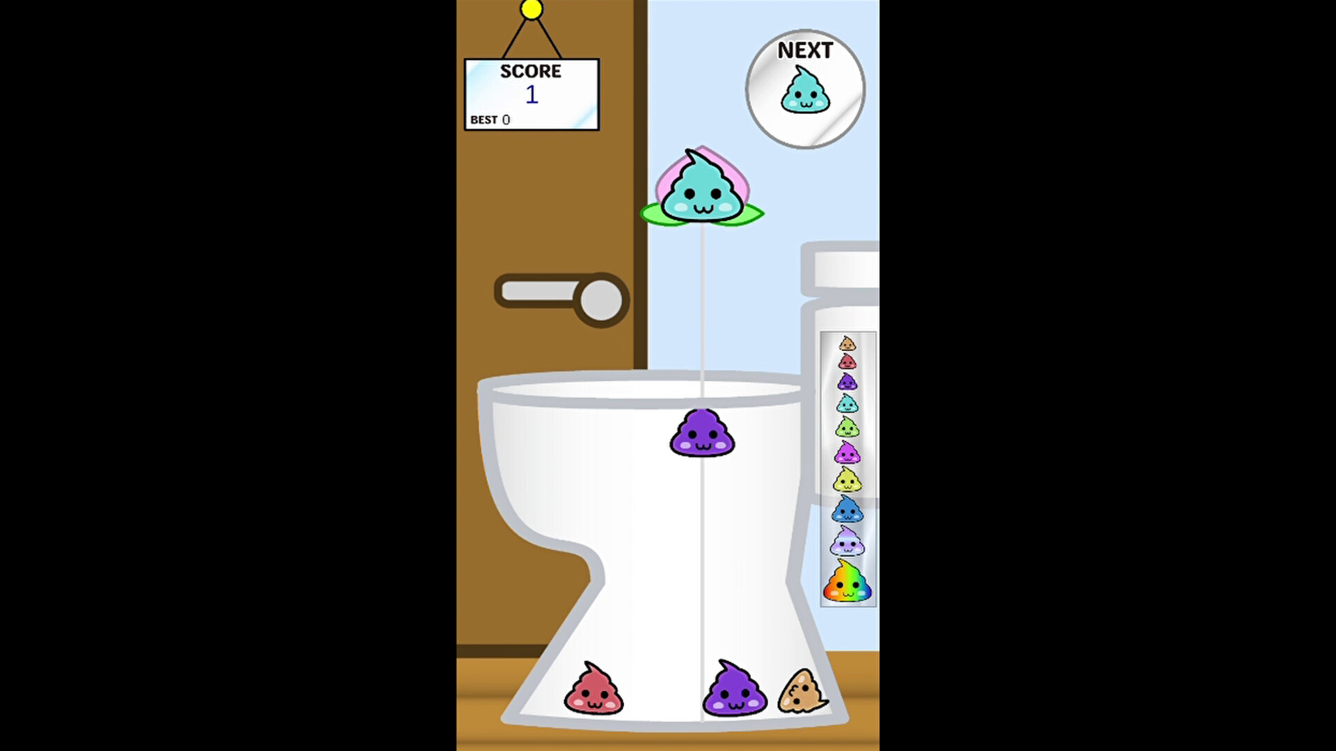 Poop Game【Suika-Style Falling Puzzle】 screenshot 2