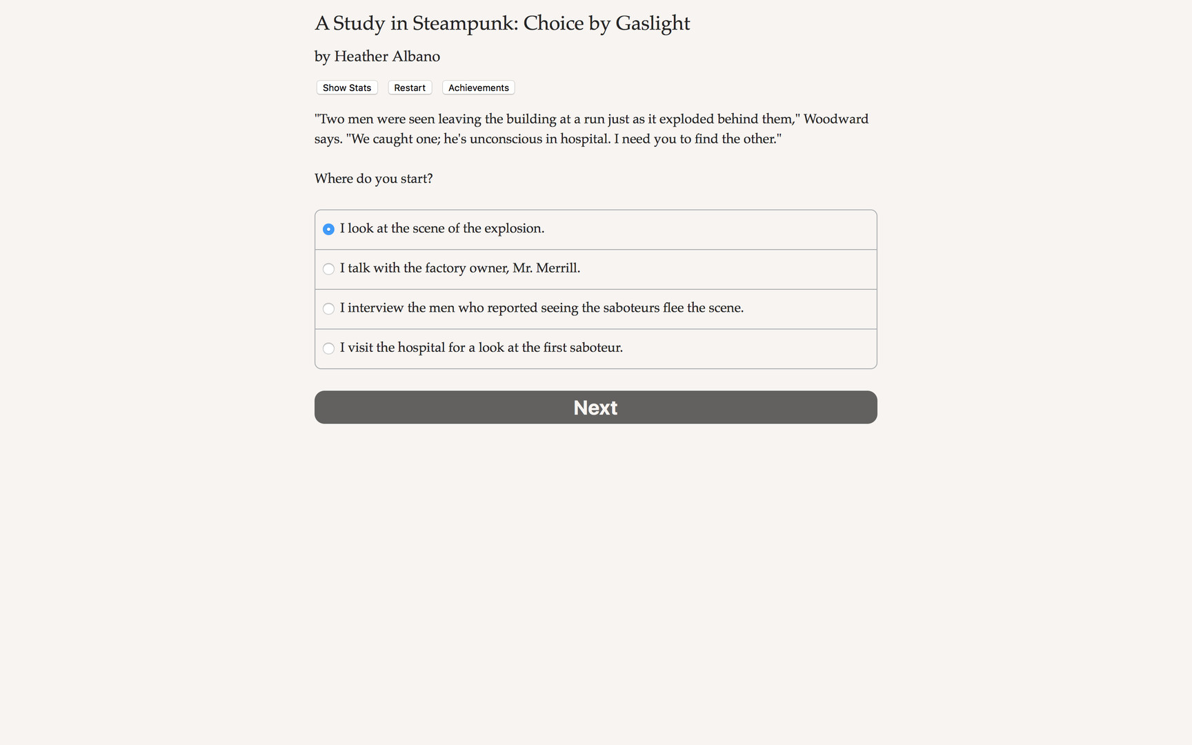 A Study in Steampunk: Choice by Gaslight screenshot 3