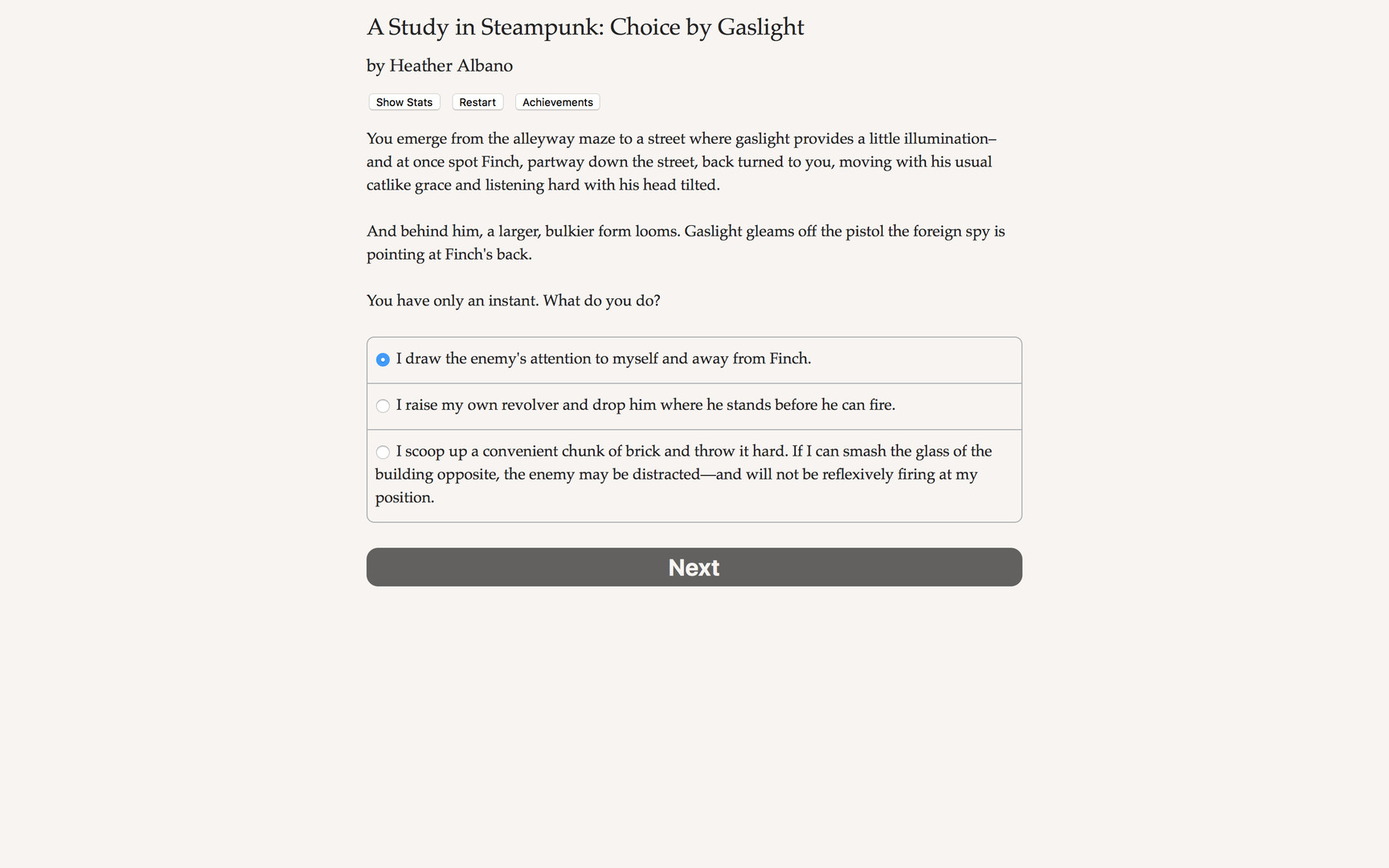 A Study in Steampunk: Choice by Gaslight screenshot 1