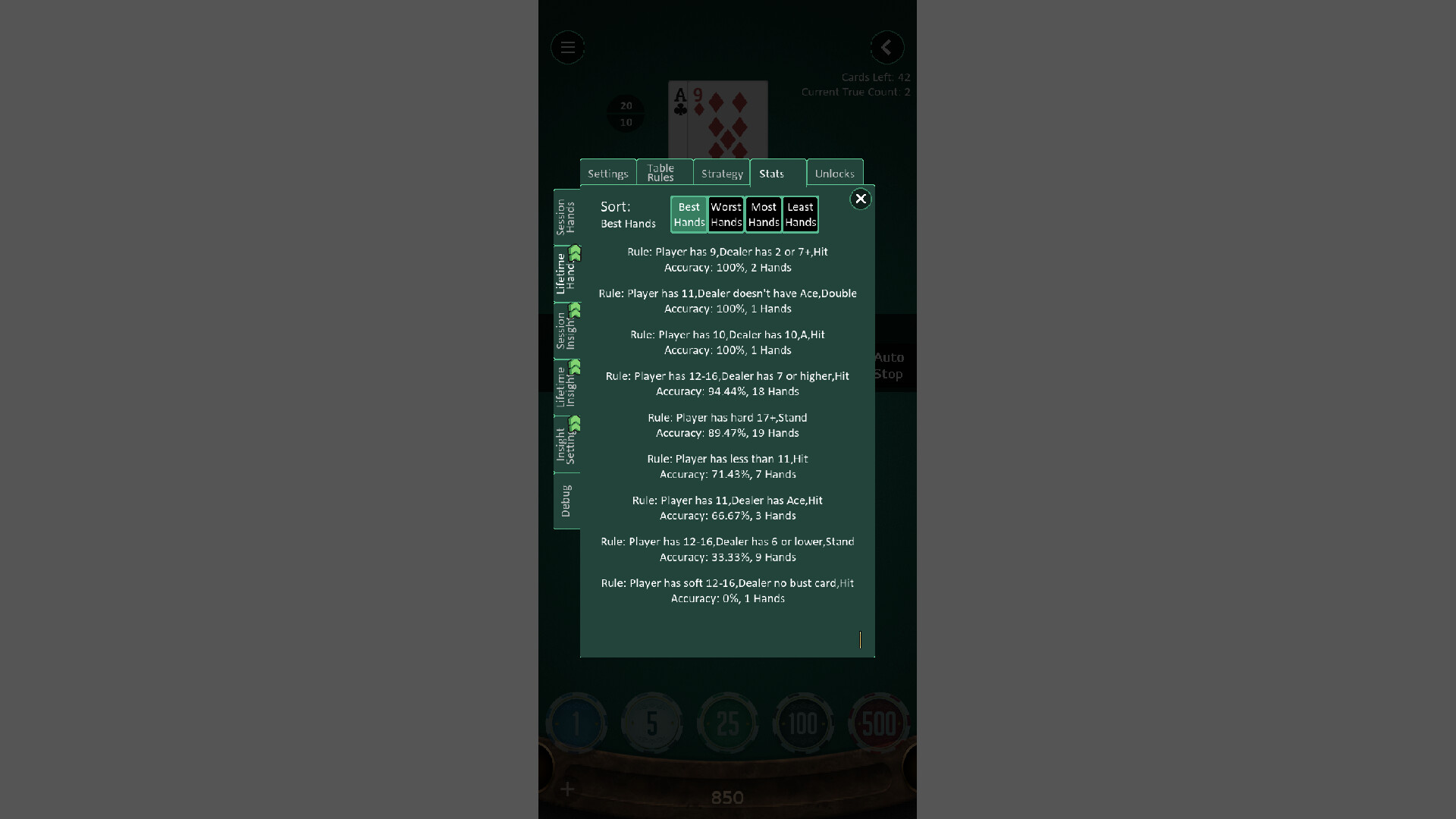 Steve's Blackjack Trainer Pro screenshot 5