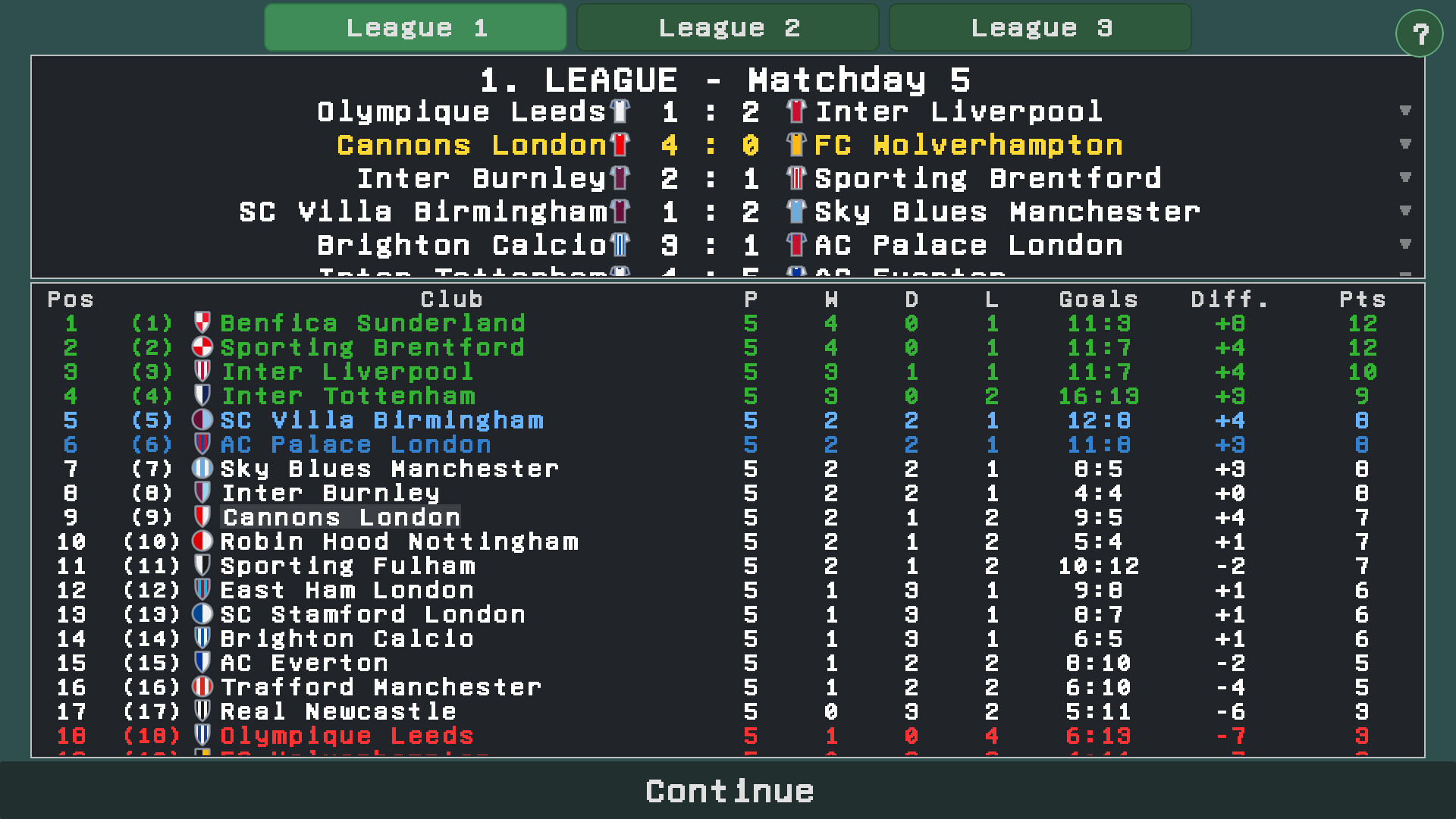Whistle1 - Retro Football Manager screenshot 2