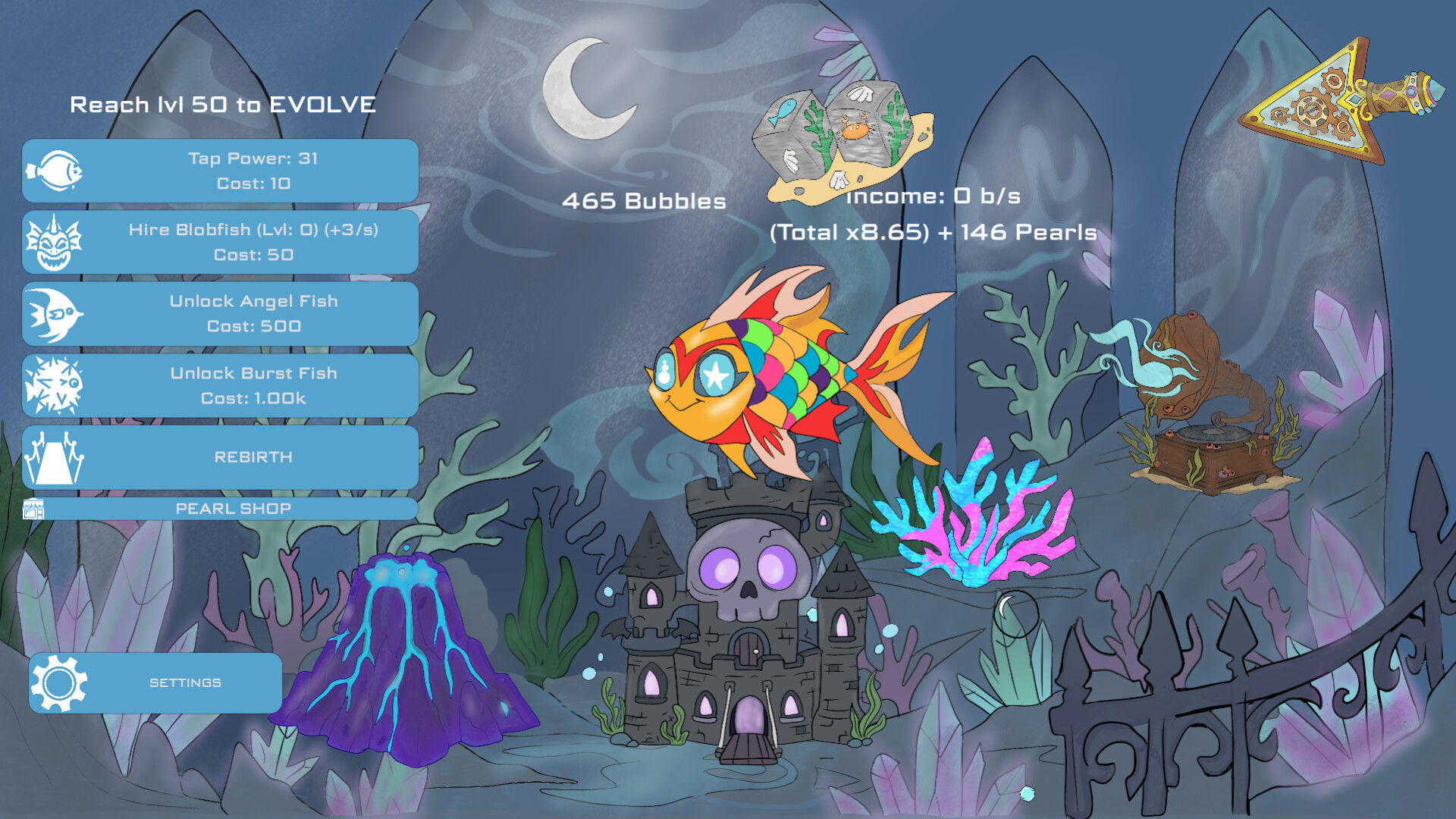 Midnight Aquarium: Idle Clicker screenshot 1
