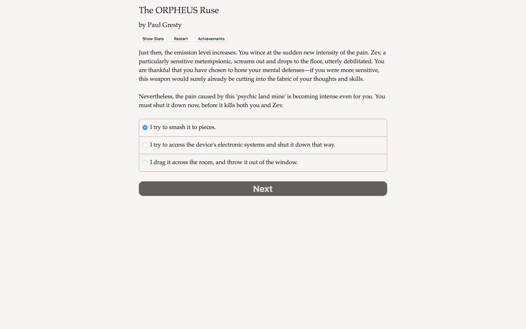 The ORPHEUS Ruse screenshot 1