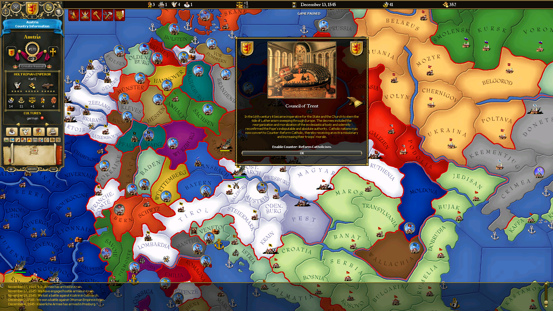 For The Glory: A Europa Universalis Game screenshot 7