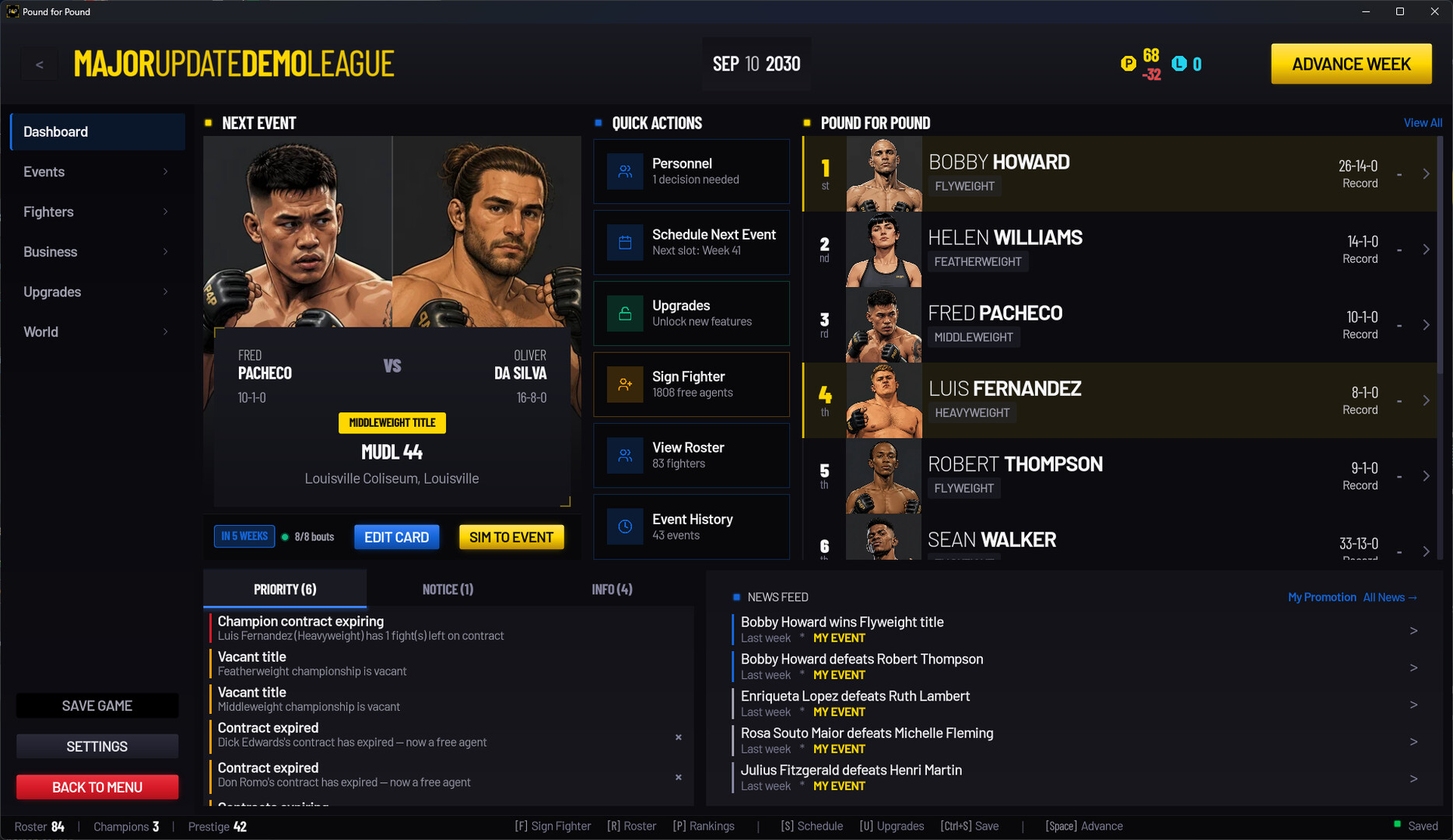 Pound for Pound: MMA Promotion Simulator screenshot 3