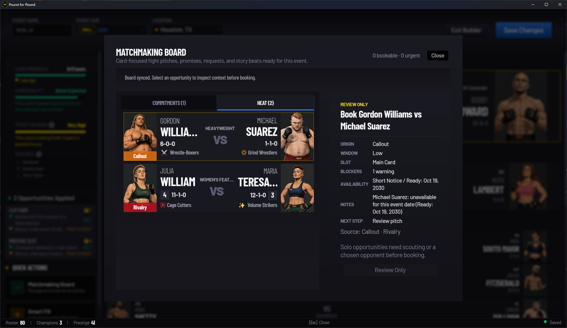 Pound for Pound: MMA Promotion Simulator screenshot 11