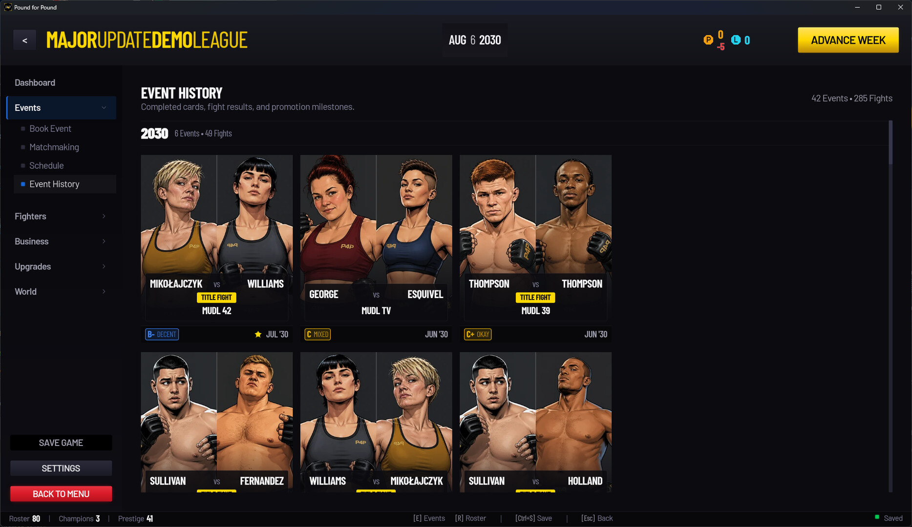 Pound for Pound: MMA Promotion Simulator screenshot 9