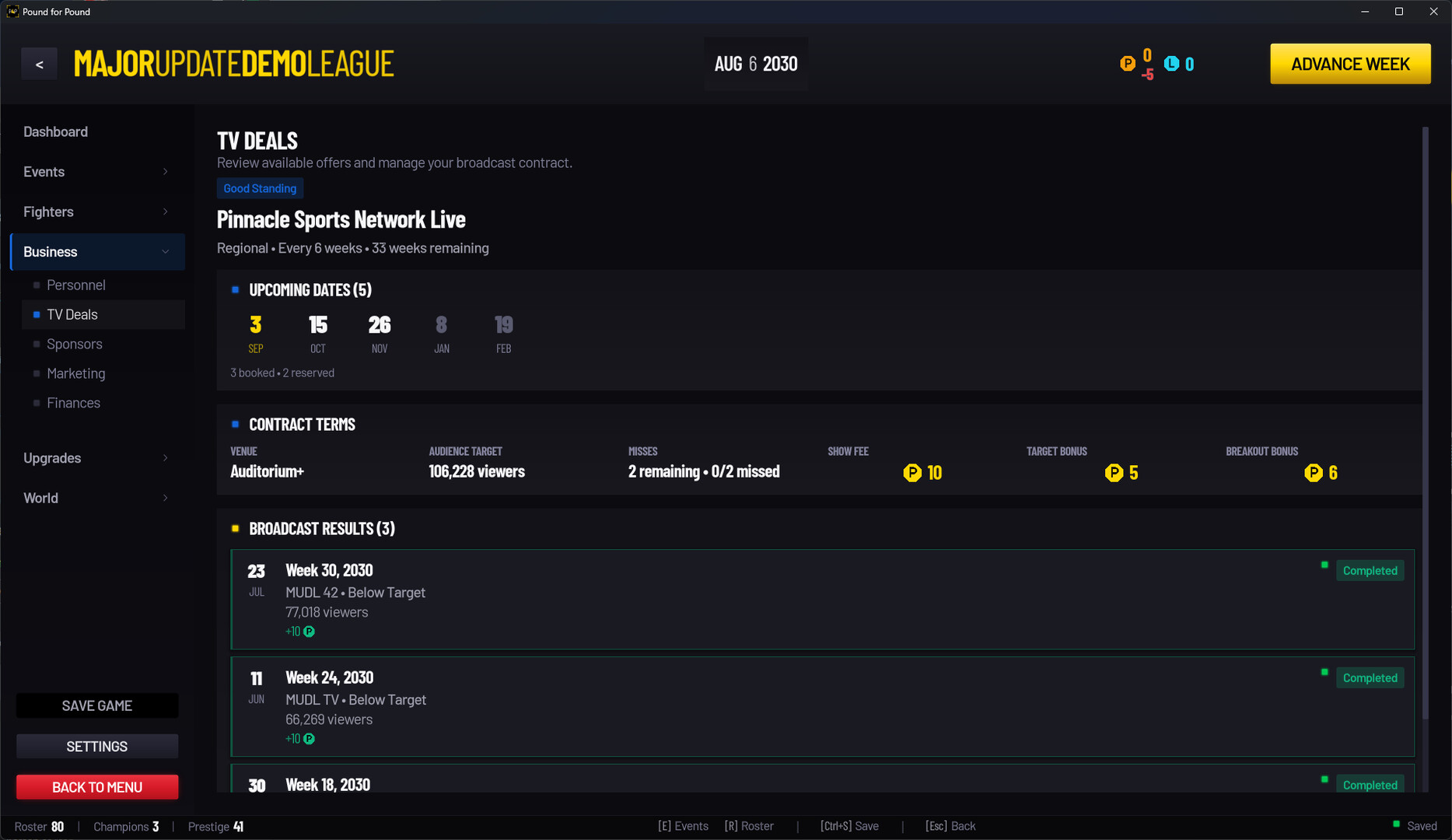 Pound for Pound: MMA Promotion Simulator screenshot 12
