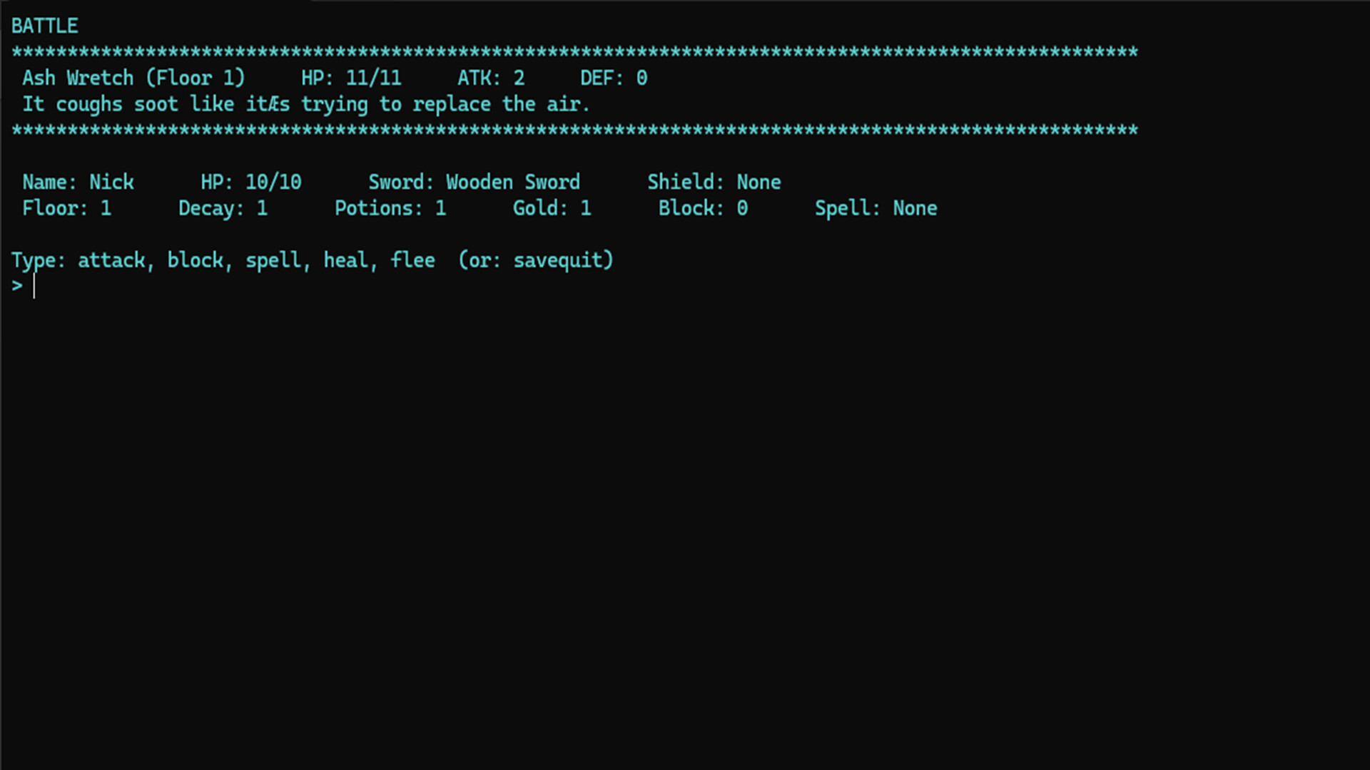 Nick's Text Adventure screenshot 2