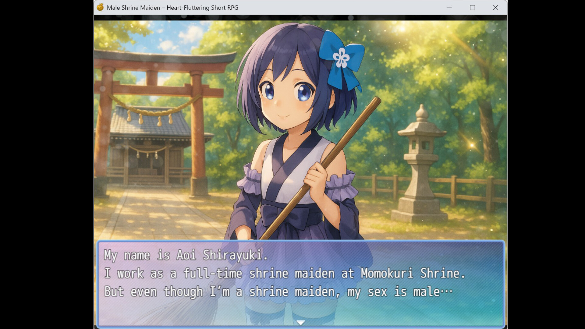 Male Shrine Maiden Heart-Fluttering Short RPG screenshot 1