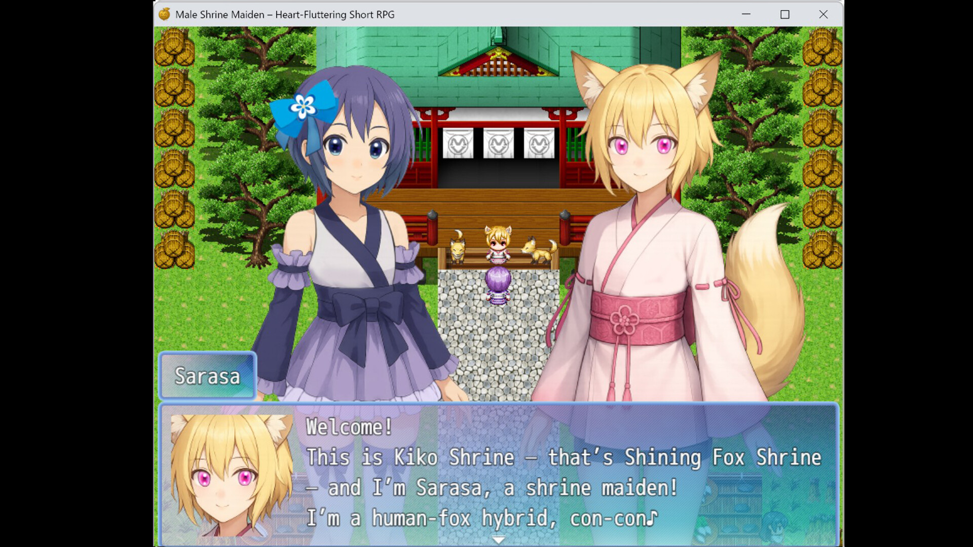 Male Shrine Maiden Heart-Fluttering Short RPG screenshot 2