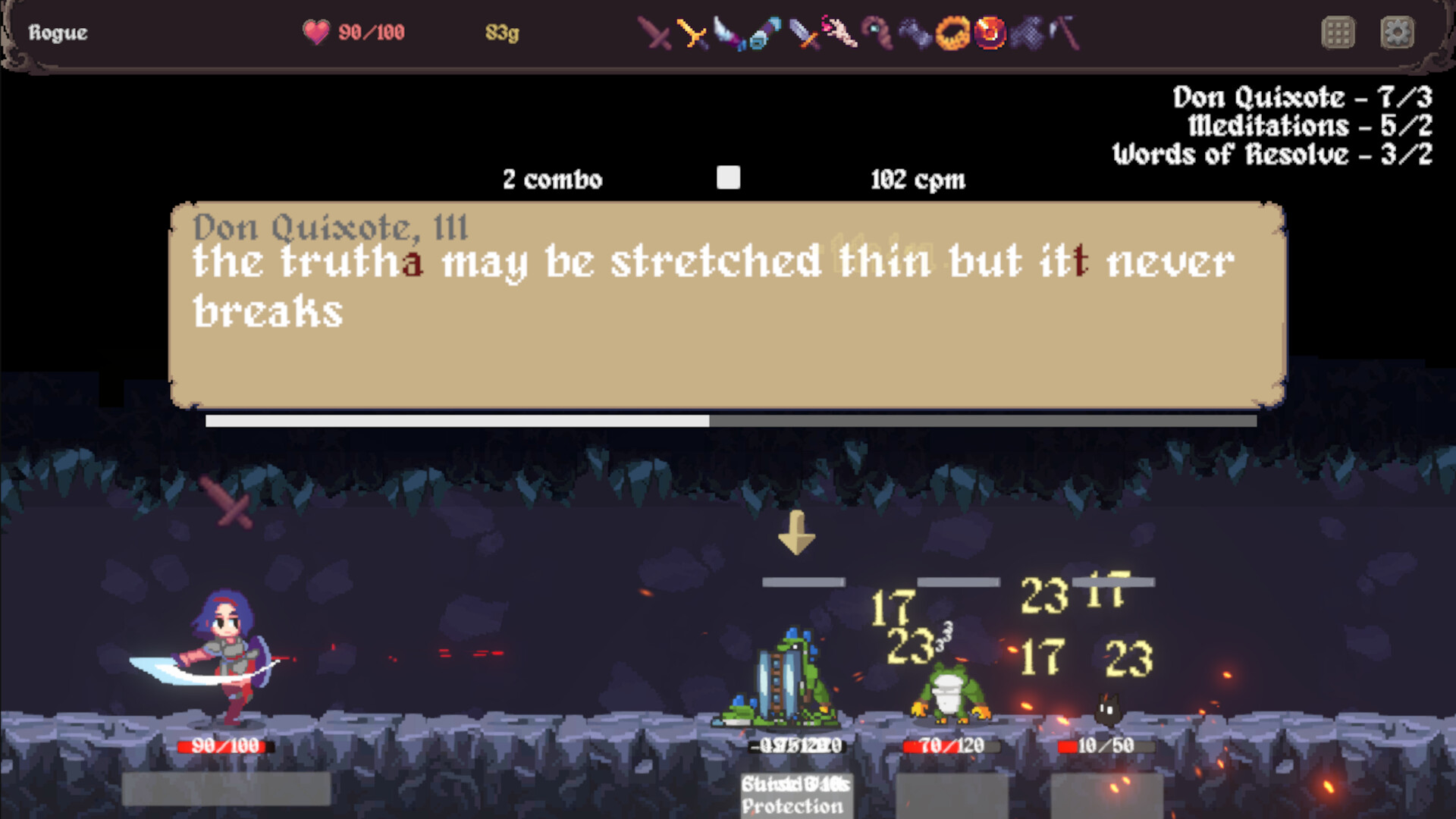 Clack and Slash: Typing Roguelike screenshot 1